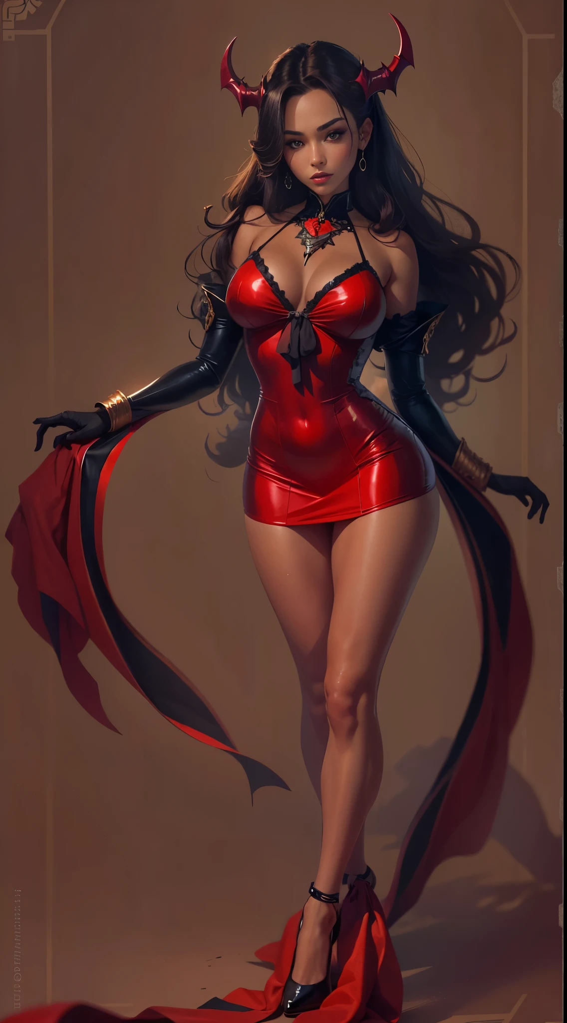 1 , succubus, cabelo chanel, cabelo vermelho, ruiva, lingerie preto e vermelho, castlevania, 30 anos, espartilho sensual, vestido cropped, aparecendo o corpo, very sharp image, 8K, beautiful face, beautiful body, very beautiful clothes, alluring