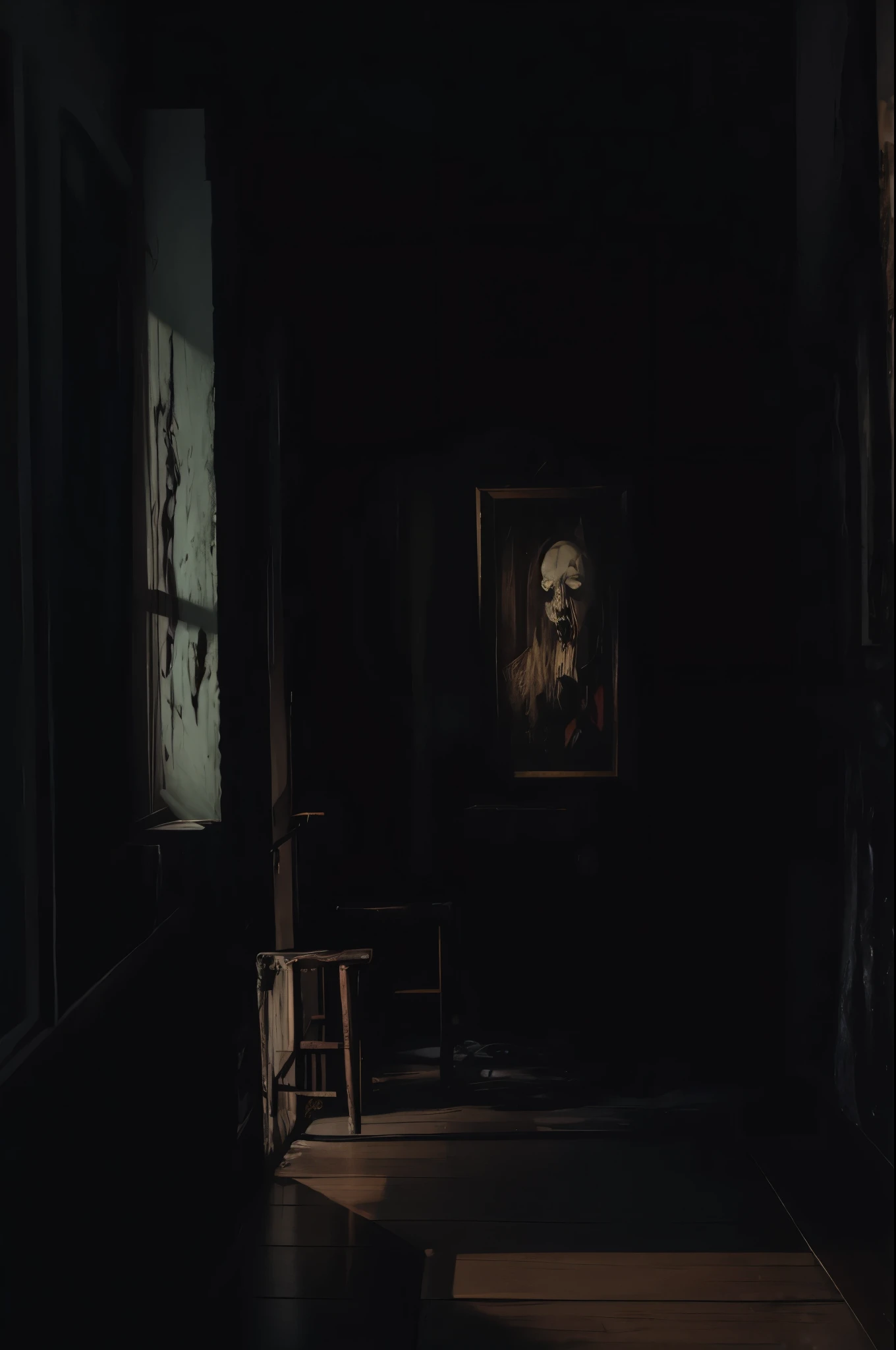 Horror painting of a painting, dark painting
