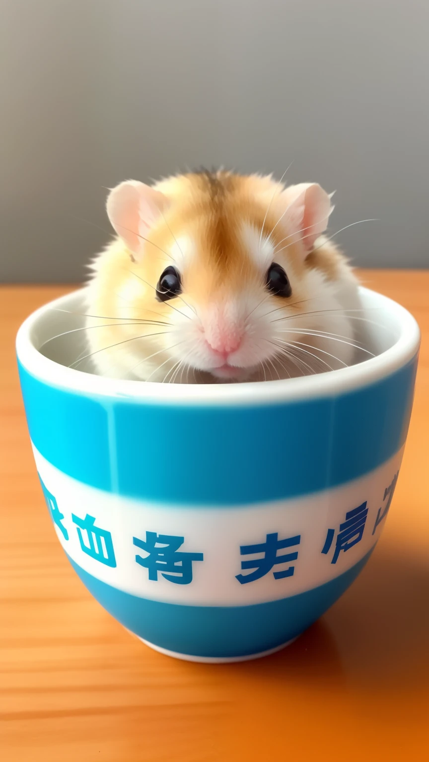 Klller hamster,Cute little hamster in a cup、Palm-sized、Dzungarian hamster、Very cute、Peeling this and eating food、Feeding food、