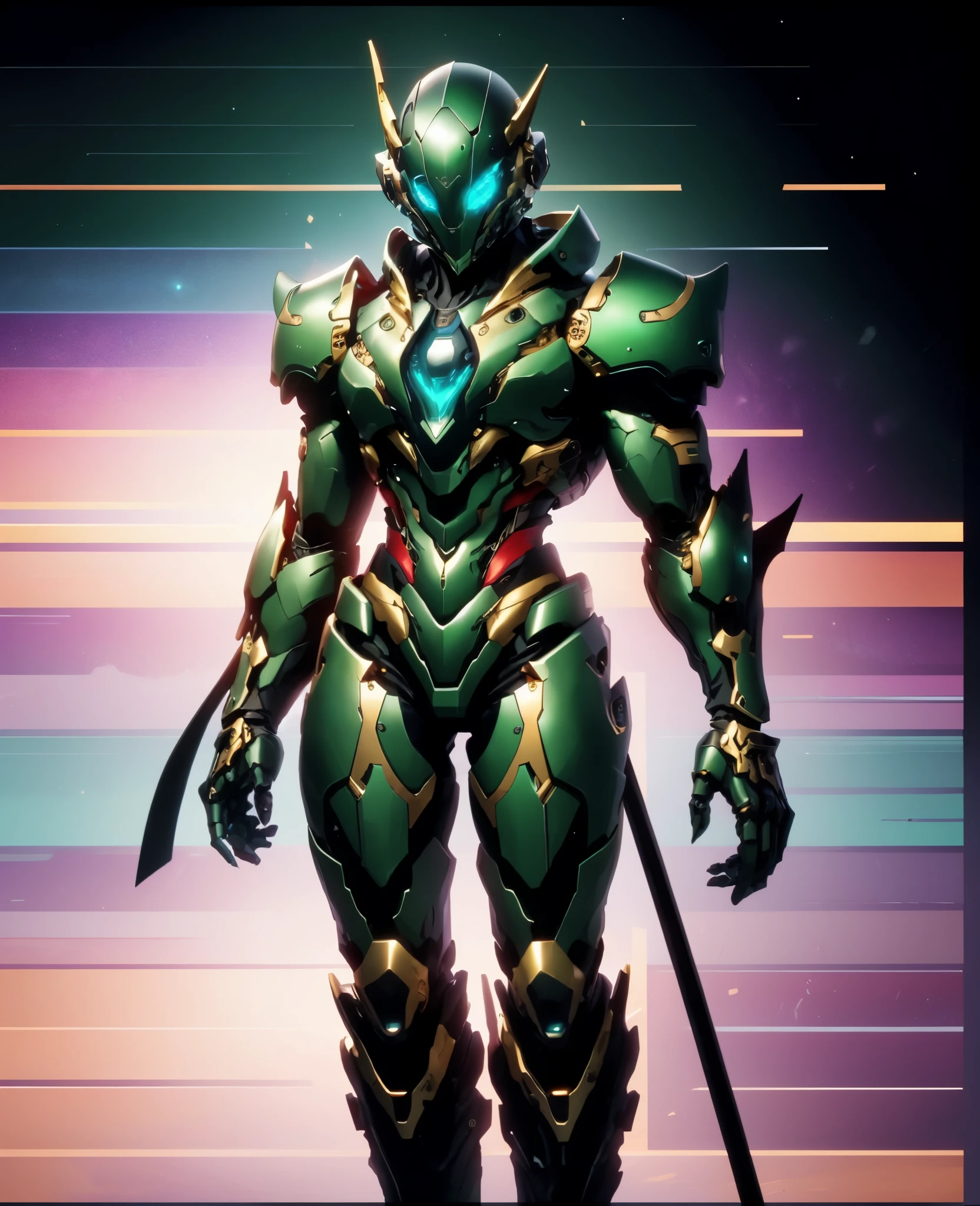 A woman adorned in fantasy-style full-body armor, a crown-concept fully enclosed helmet that unveils only her eyes, a composite layered chest plate, fully encompassing shoulder and hand guards, a lightweight waist armor, form-fitting shin guards, the overall design is heavy-duty yet flexible, the armor gleams with a golden glow, complemented by red and blue accents, exhibiting a noble aura, she floats above a fantasy-surreal high-tech city, this character embodies a finely crafted fantasy-surreal style armored hero in anime style, exquisite and mature manga art style, Queen Bee Concept Armor, ((goddess, femminine)), long legs, metallic, elegant, high definition, best quality, highres, ultra-detailed, ultra-fine painting, extremely delicate, professional, anatomically correct, symmetrical face, extremely detailed eyes and face, high quality eyes, creativity, RAW photo, UHD, 32k, Natural light, cinematic lighting, masterpiece-anatomy-perfect, masterpiece:1.5