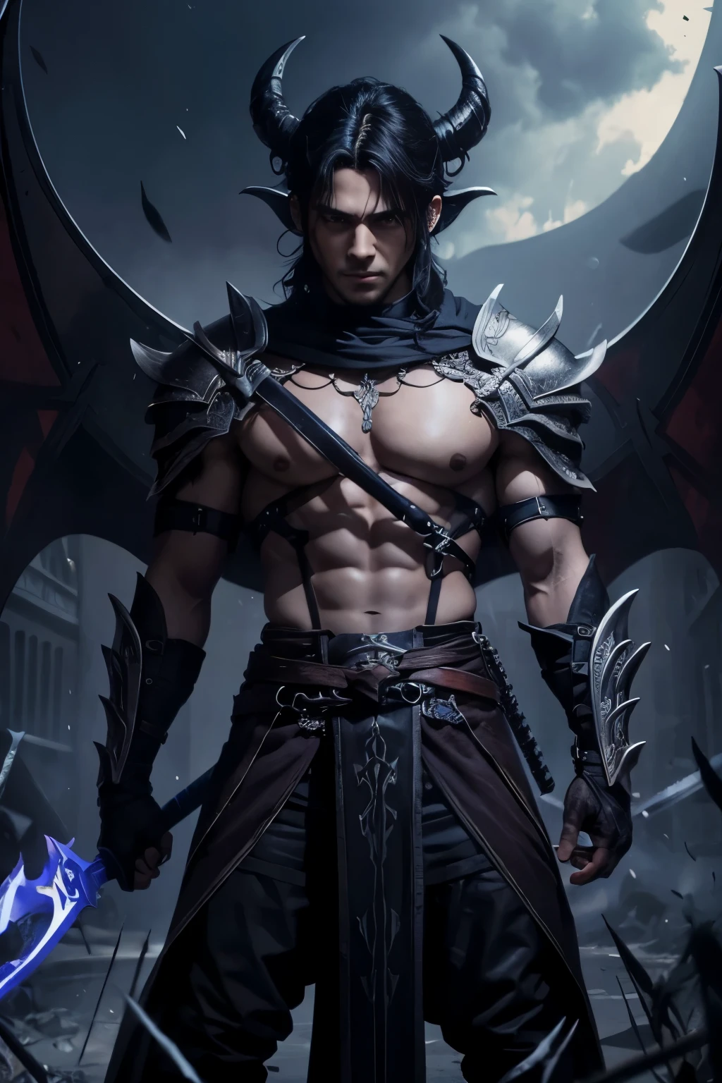 make him hold a thirsty sword with both hands