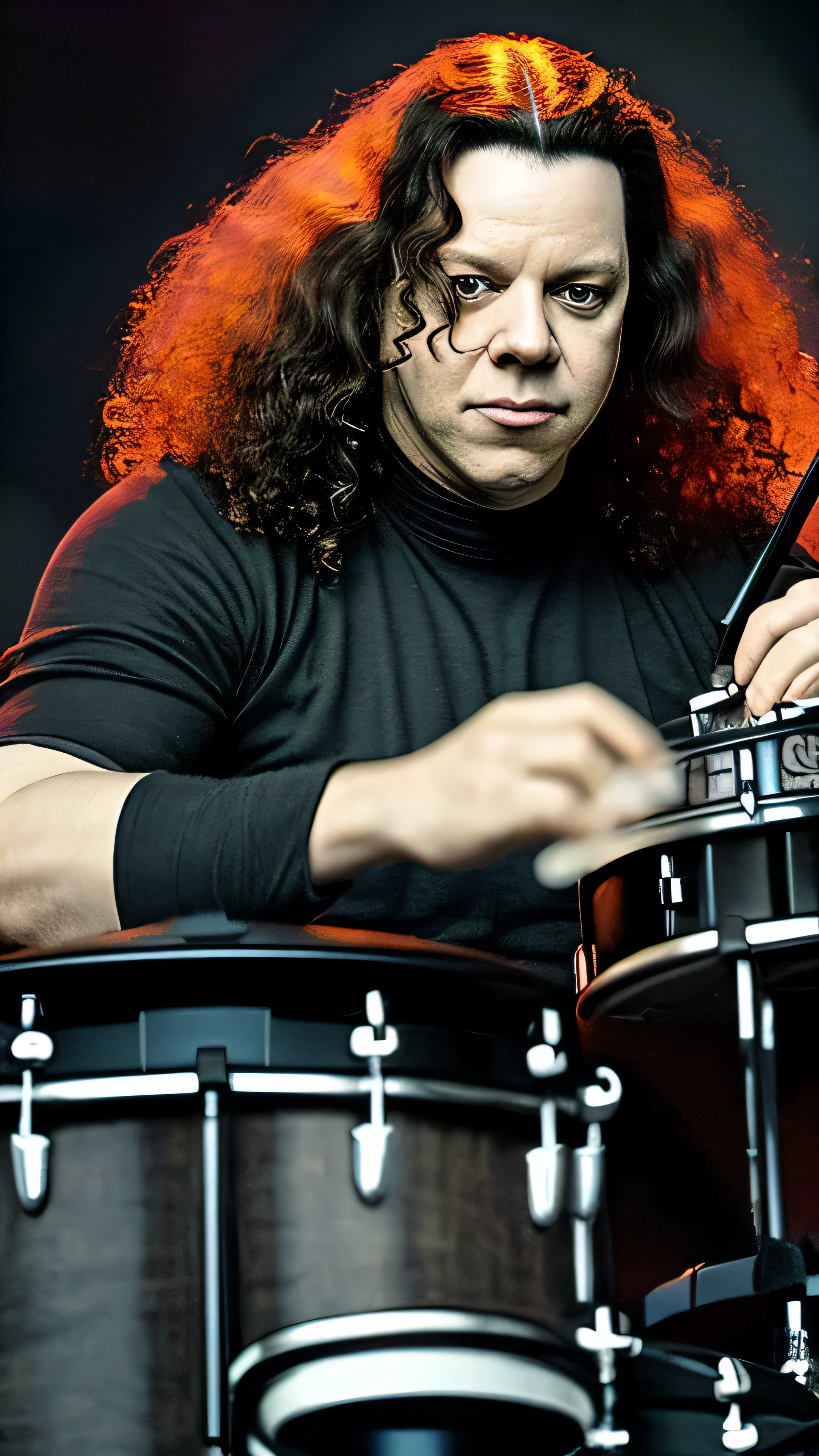 christoph schneider curly hair long hair rammstein drummer