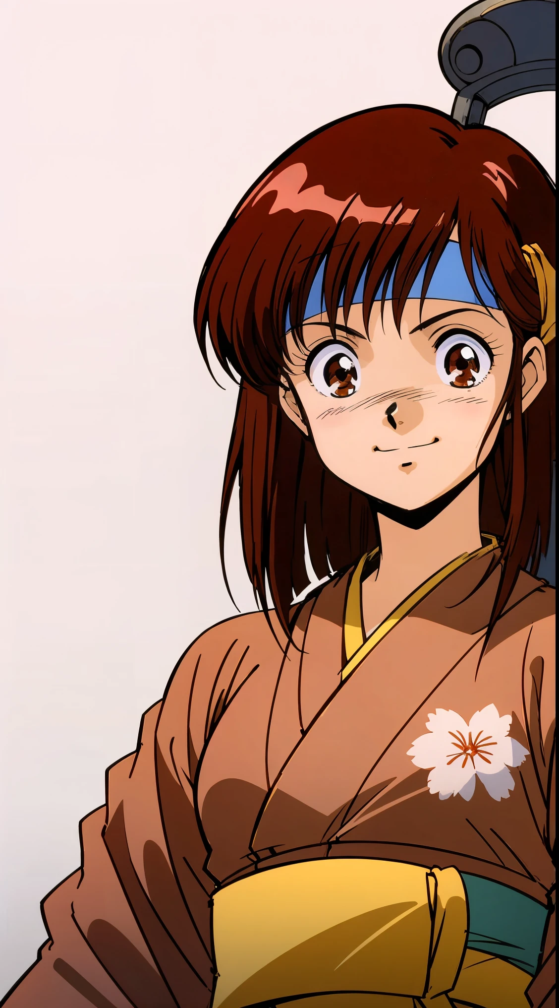 (Masterpiece of the highest quality:1.4),Yui,anime,1 girl, alone, one piece, casual, white background, sash, looking at the viewer, simple background, Upper body, yellow headband.bandana, brown eyes,Mikimoto style illustration,smile,stupid woman,removed,Mr. Idiot , look at me,happiness,good impression,girlfriend,まるでgirlfriendのようなあなた&#39;We&#39;ve been together for a long time,Noriko Takaya,1 girl, ？medium hair,brown hair,brown eyes 心臓, Floral, closed mouth, red,short hair, bangs, blush, hair ,noriko takaya (Aim for the Top! GunBuster, , , hair intake, smile, side lock, , new year, hair , print kimono