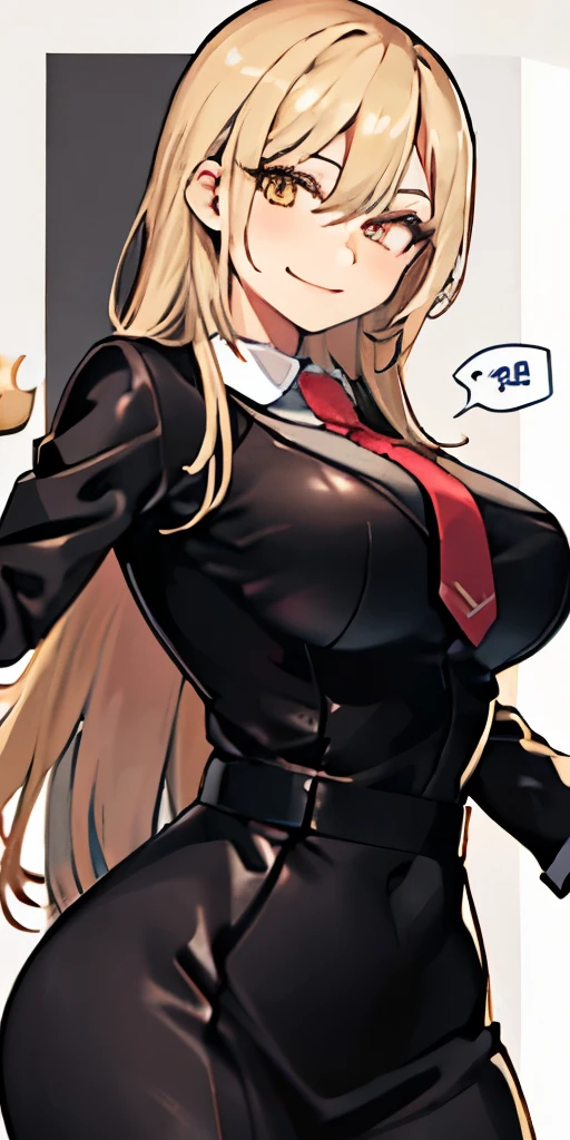 (masterpiece: 1.6, 最high quality), (fine and beautiful eyes: 1.2), (overhead), high quality, beautiful face, 1 girl, Leather tight skirt, Oversized leather jacket, big breasts, long hair, wide hips, (landscaped), street, background, Detail background, creepy smile, smile at the corner of the mouth, long coat, shirt, tie, office lady,
