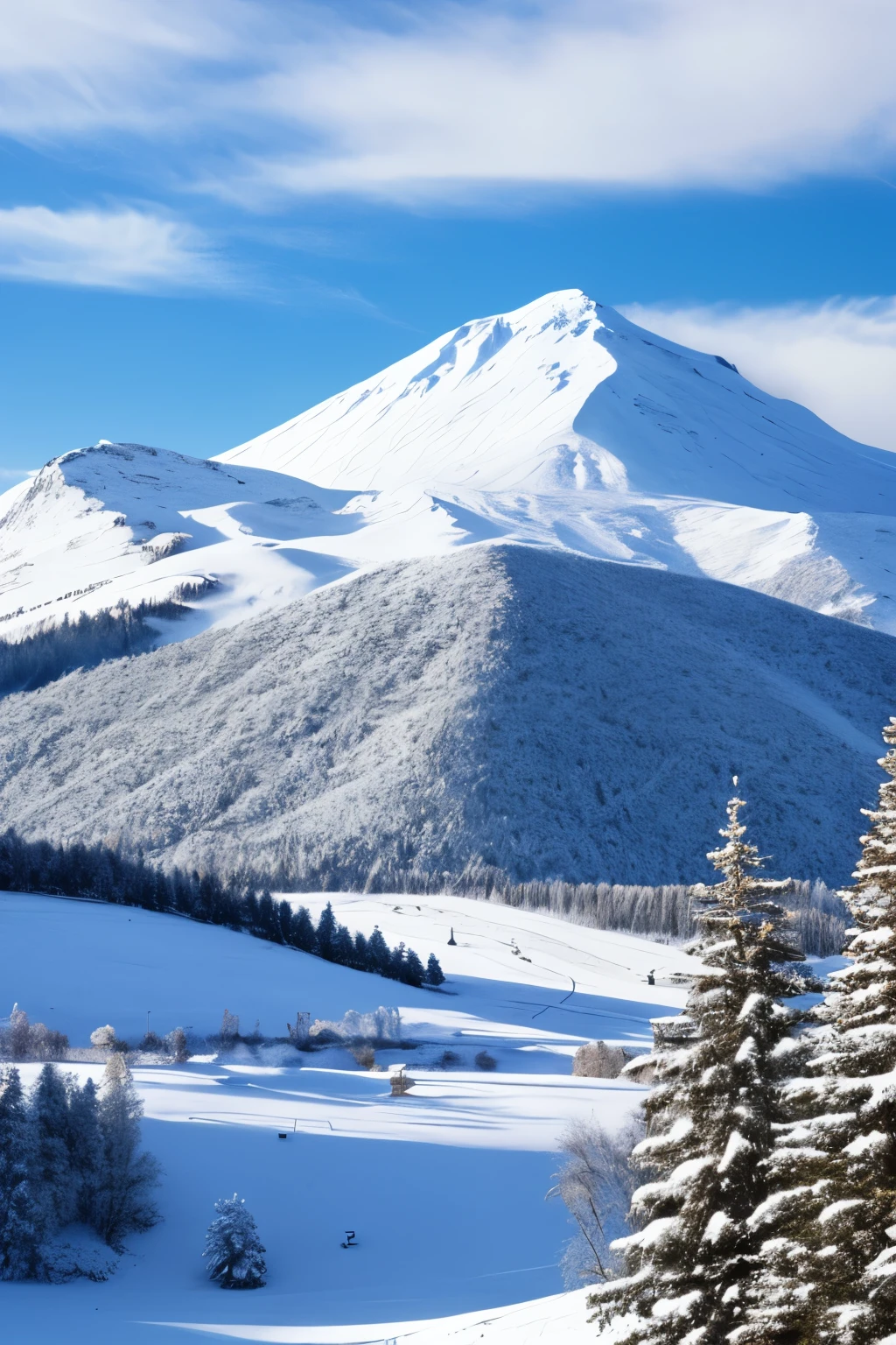 mountain with snow in winter high resolution