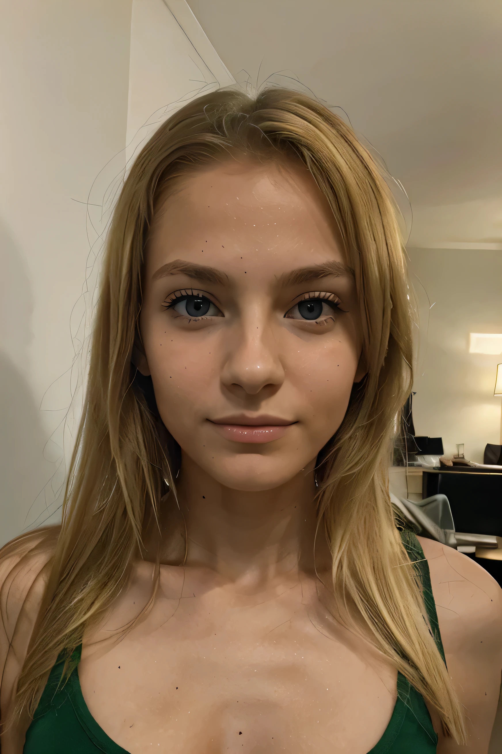 Blond , , maigre, avec abdo, yeux vert,profil