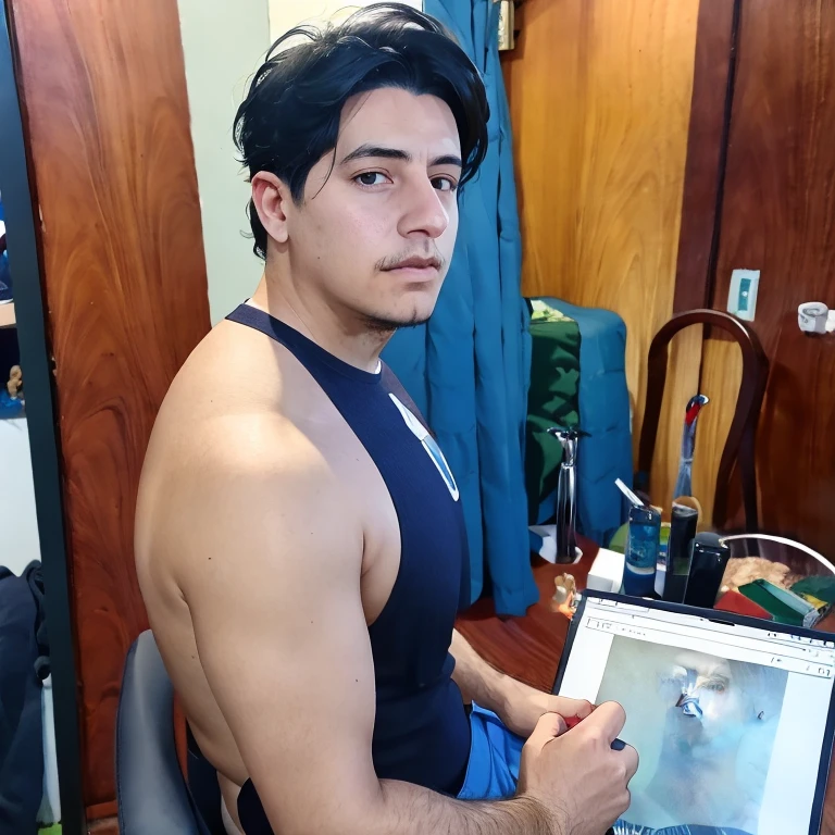 (masterpiece, best quality:1.2), enfoque masculino, 1 chico, mirando al espectador, elegante,pelo corto y detallado,ojos finos y rostro detallado,sudadera con capucha de gran tamaño,Representaciones teatrales, expresión feliz