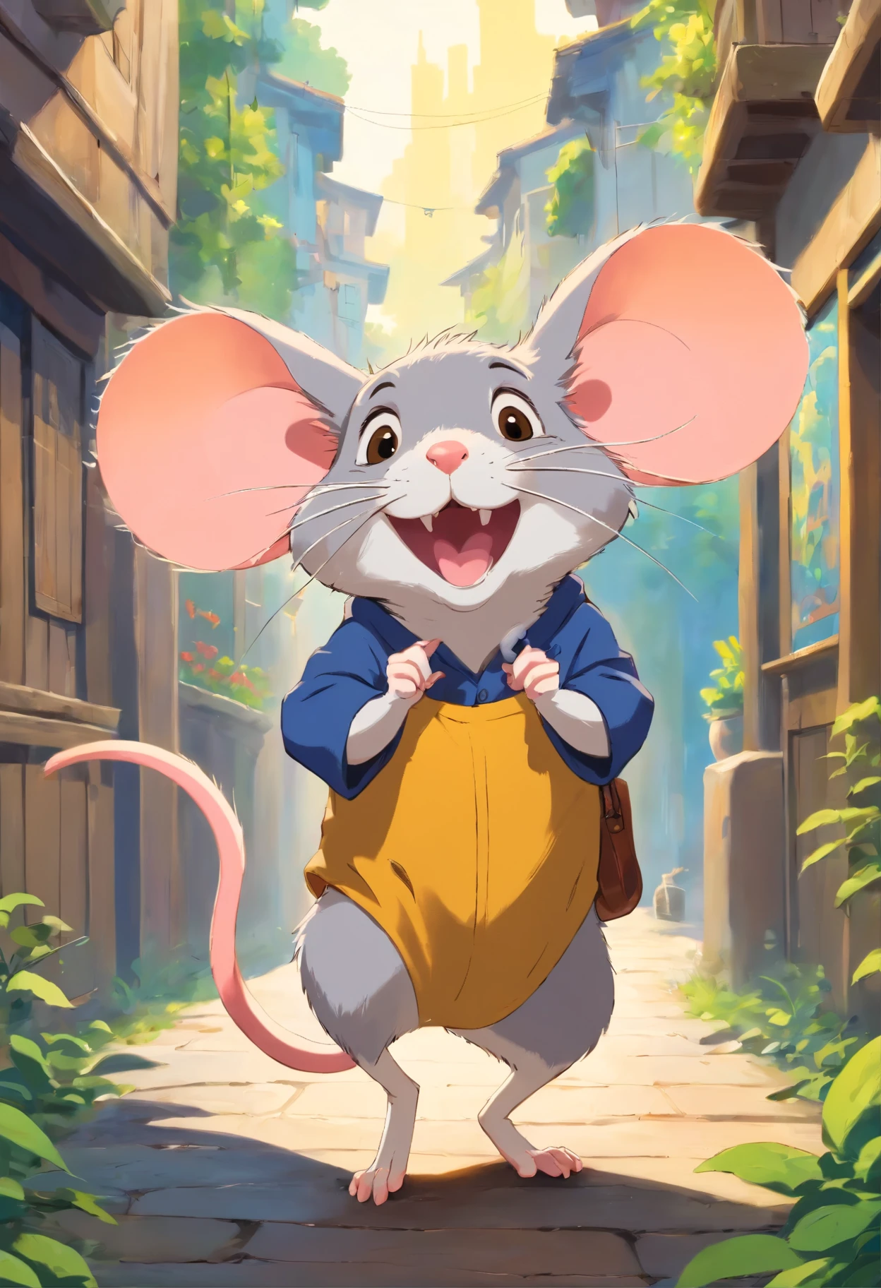 In the style of a whimsical portrayal, create a playful representation of the meme character RAT. With exaggerated features and comical expression, RAT stands out in the scene. Rendered in vibrant colors and bold lines, RAT exudes a sense of mischief and humor. The photo is captured with a dynamic angle, showcasing RAT's quirky personality. Whether engaged in a humorous activity or striking a funny pose, RAT brings laughter to the viewer's eyes