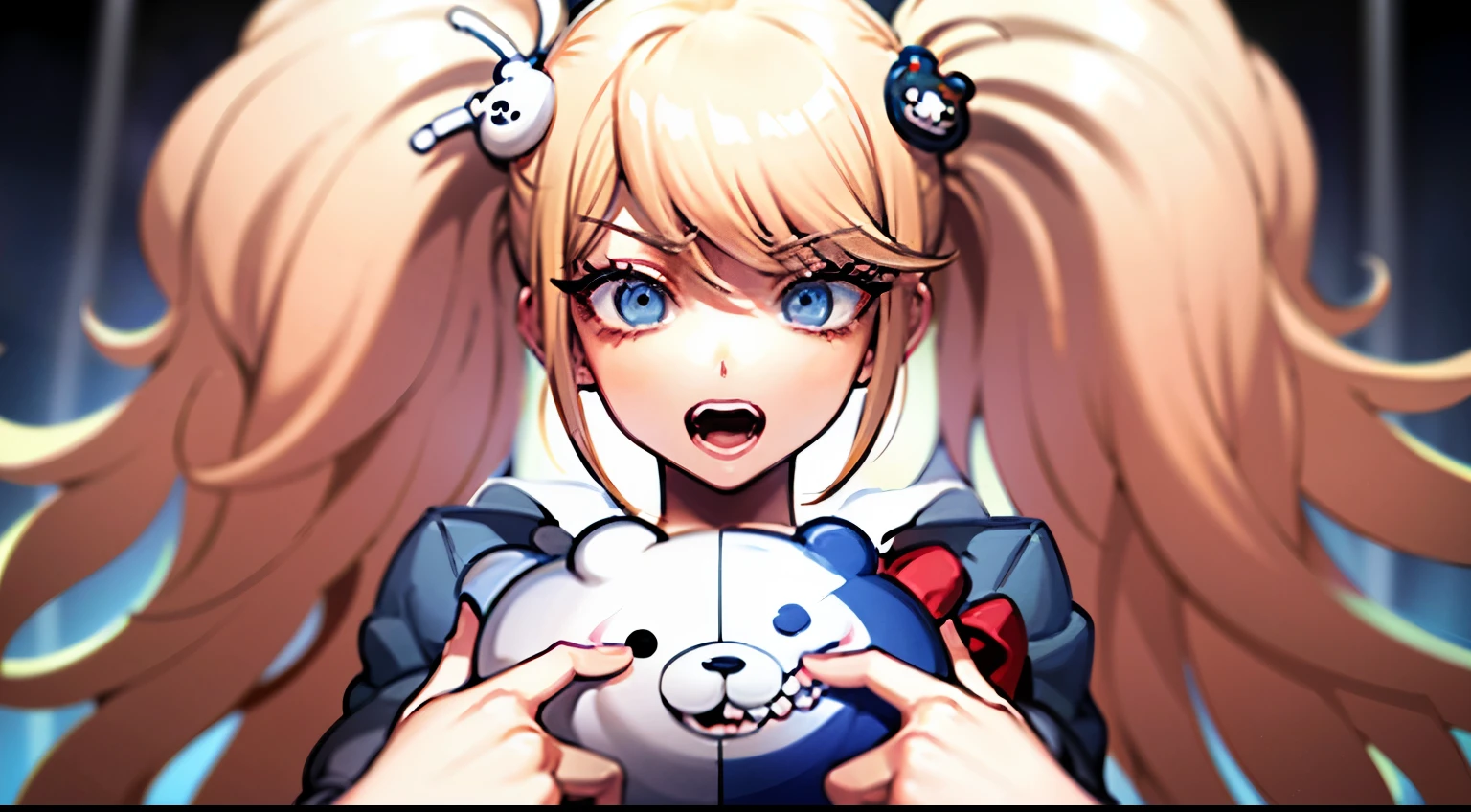 best-quality、ultra-high res、One Woman、cuddly、(Kpop Idle)、(Charming Monkey:1)、(Platinum Blonde Hair:1)、((Puffy eyes))、Looking for the observer side、total body、Facing the front、Burst breasts、Micro Bikini、Ahegao、Iki face、Squat