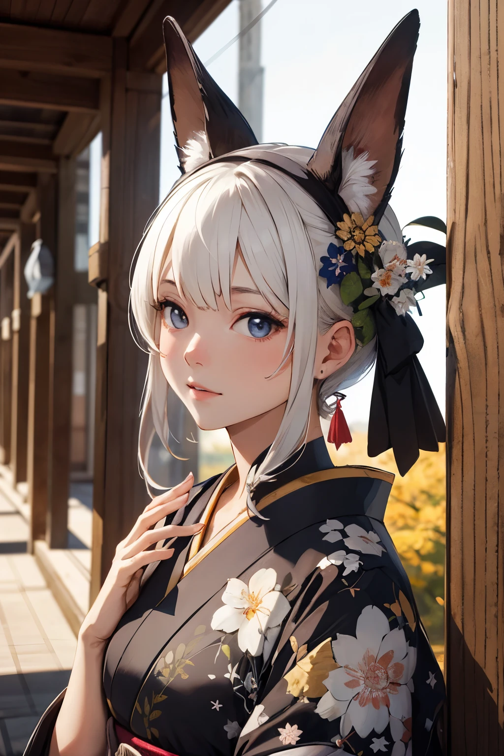 ((highest quality)), ((masterpiece)), (be familiar with), perfect face,,Beauty,fantasy,Japan,古都の背景の中にいるBeauty
