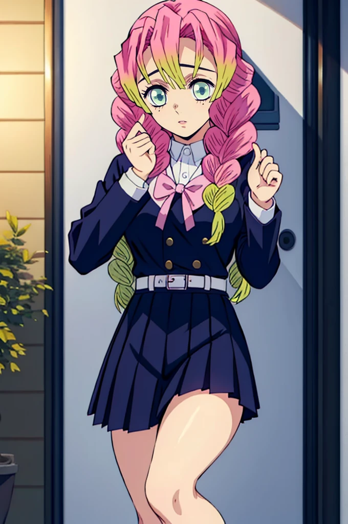 (​masterpiece, Better Quality), 1girl, school uniform, 、Thin fabric、sexy  pose、