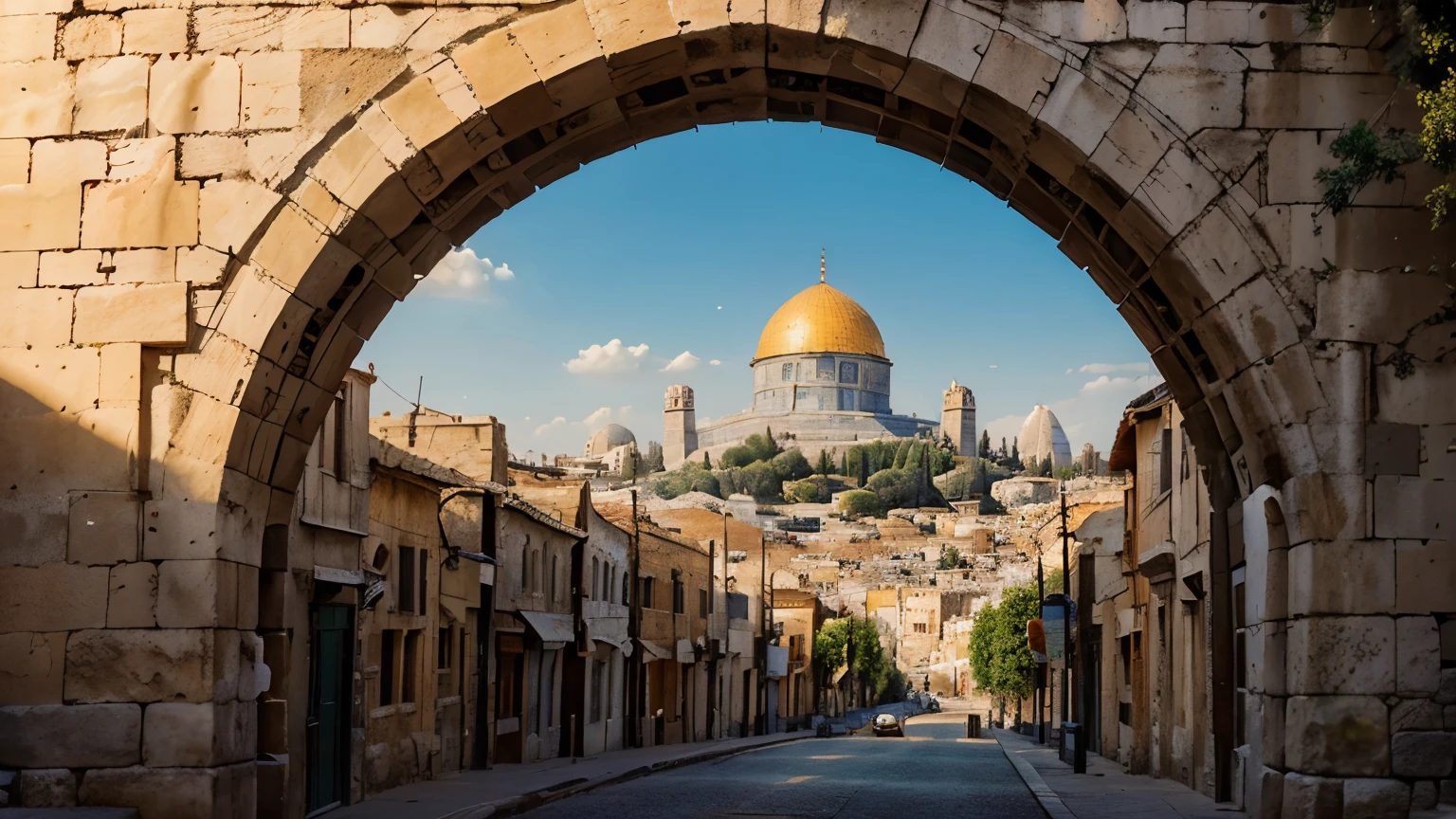 Jerusalem, ancient times of Jesus, detailed illustration, realistic portrayal, bustling narrow streets, stone-clad buildings, vibrant colors, dramatic lighting, people in traditional attire, bustling marketplace, old temples, historical landmarks, religious diversity, architectural marvels, dusty roads, ancient ruins, holy atmosphere, captivating landscapes, lively cityscape, sacred sites, serene gardens, grandiose palaces, authentic cultural experience, iconic arches, majestic hills, mystical alleys, ancient traditions, rich historical tapestry, rustic charm, monumental structures, pilgrims and worshippers, spiritual journey, peaceful aura, divine presence, timeless beauty, evocative ambiance, divine intervention, sacred rituals. (best quality, ultra-detailed:1.2), vivid colors, vibrant hues, portrait, landscape.