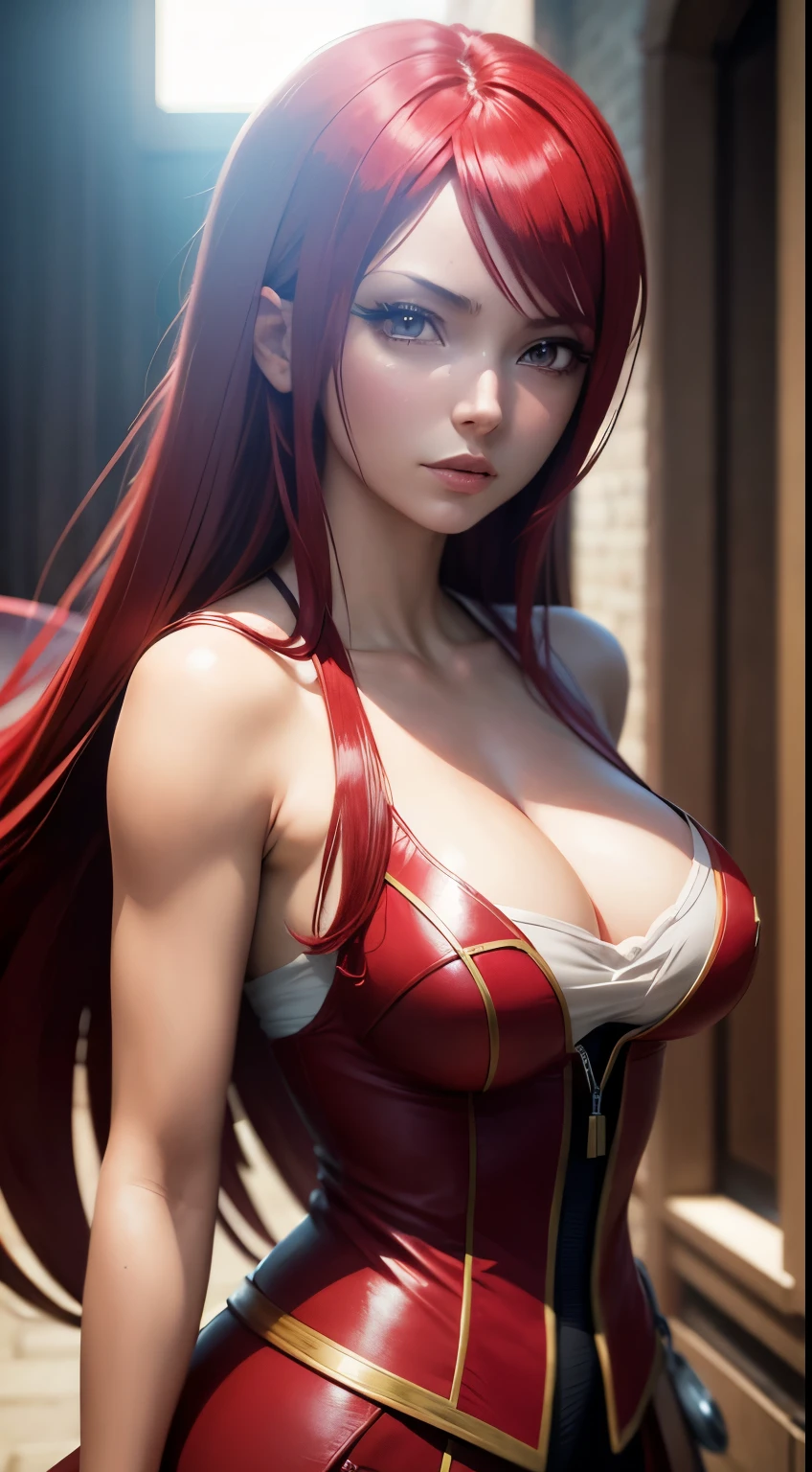 Masterpiace, Erza Scarlet, Anime Fairy Tail, close'up, cinematic lighting