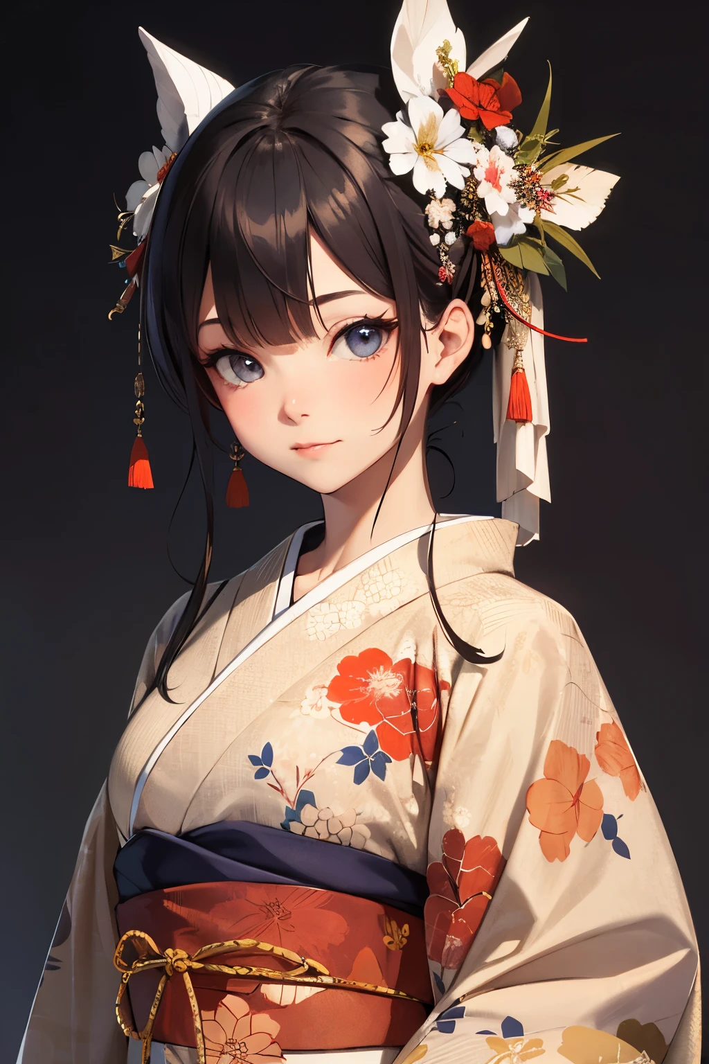 ((highest quality)), ((masterpiece)), (be familiar with), perfect face,,Beauty,fantasy,Japan,古都の背景の中にいるBeauty,kimono

