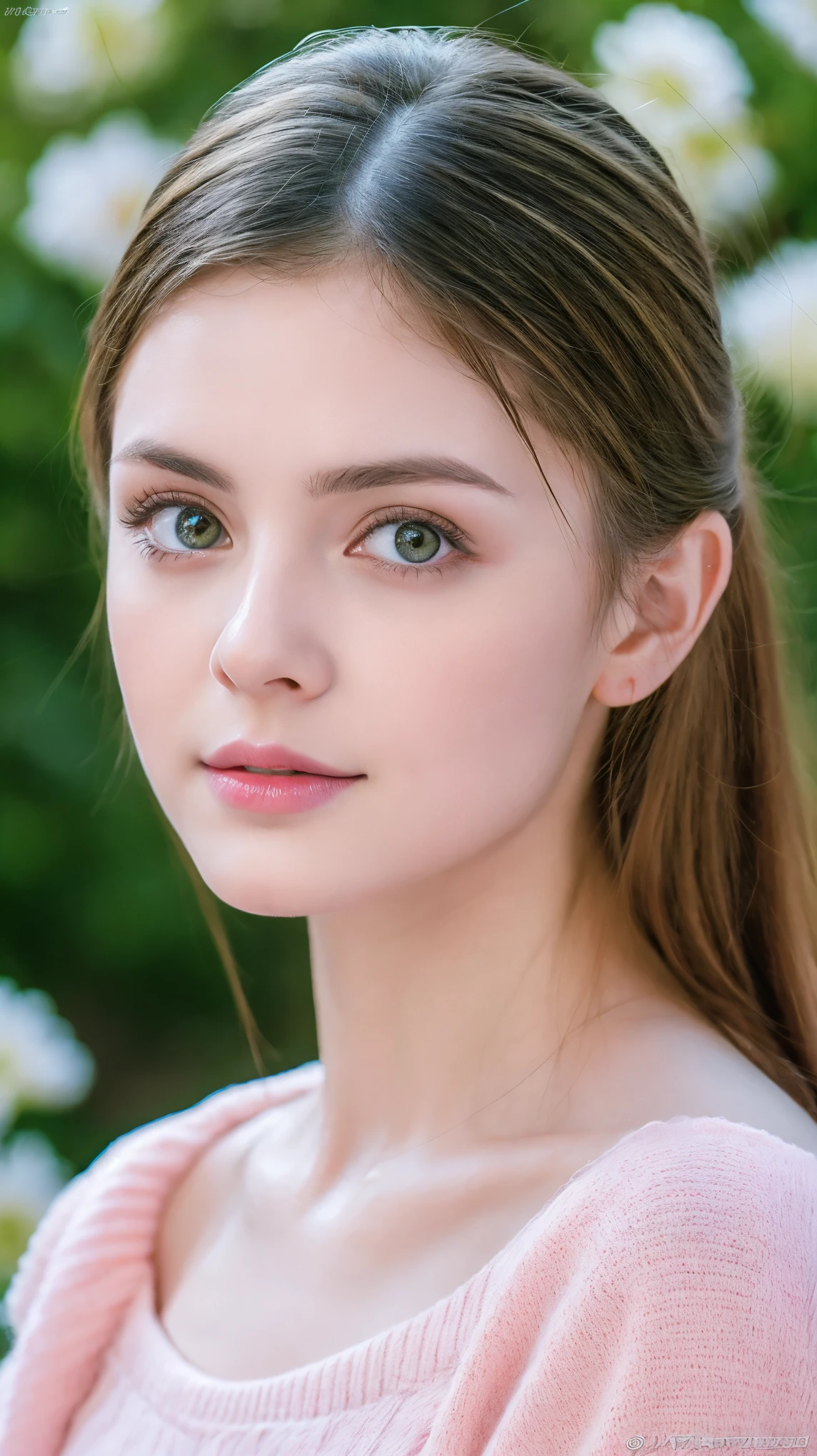 Photos of Ukrainian women. Fits the face. 25 years old, sharp chin, Raw photo, masutepiece, extremely detailed photo, Digital SLR, Photorealistic 3.9, Ultra High Resolution, of the highest quality, Pink lips, Perfect makeup, Big, Bright green eyes, white