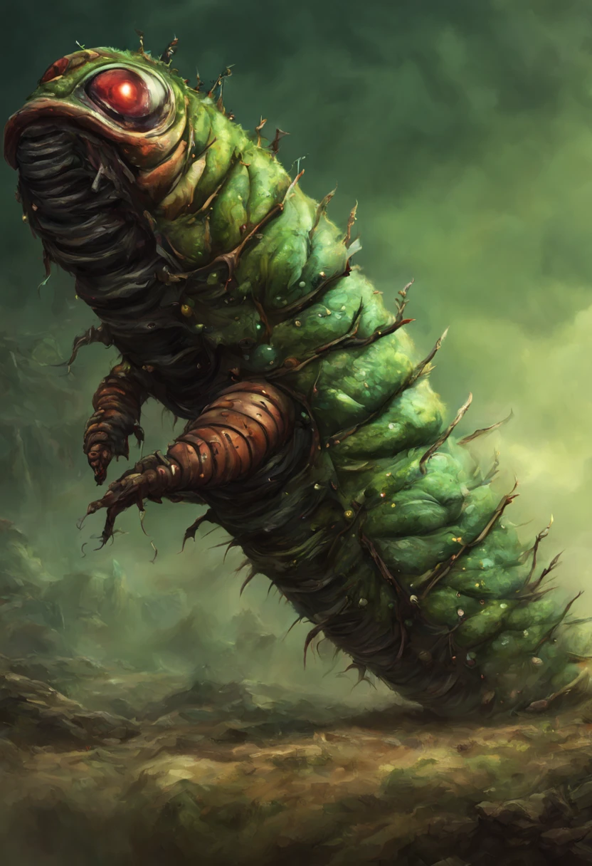 Big caterpillars, monstrous, science fiction, high quality.