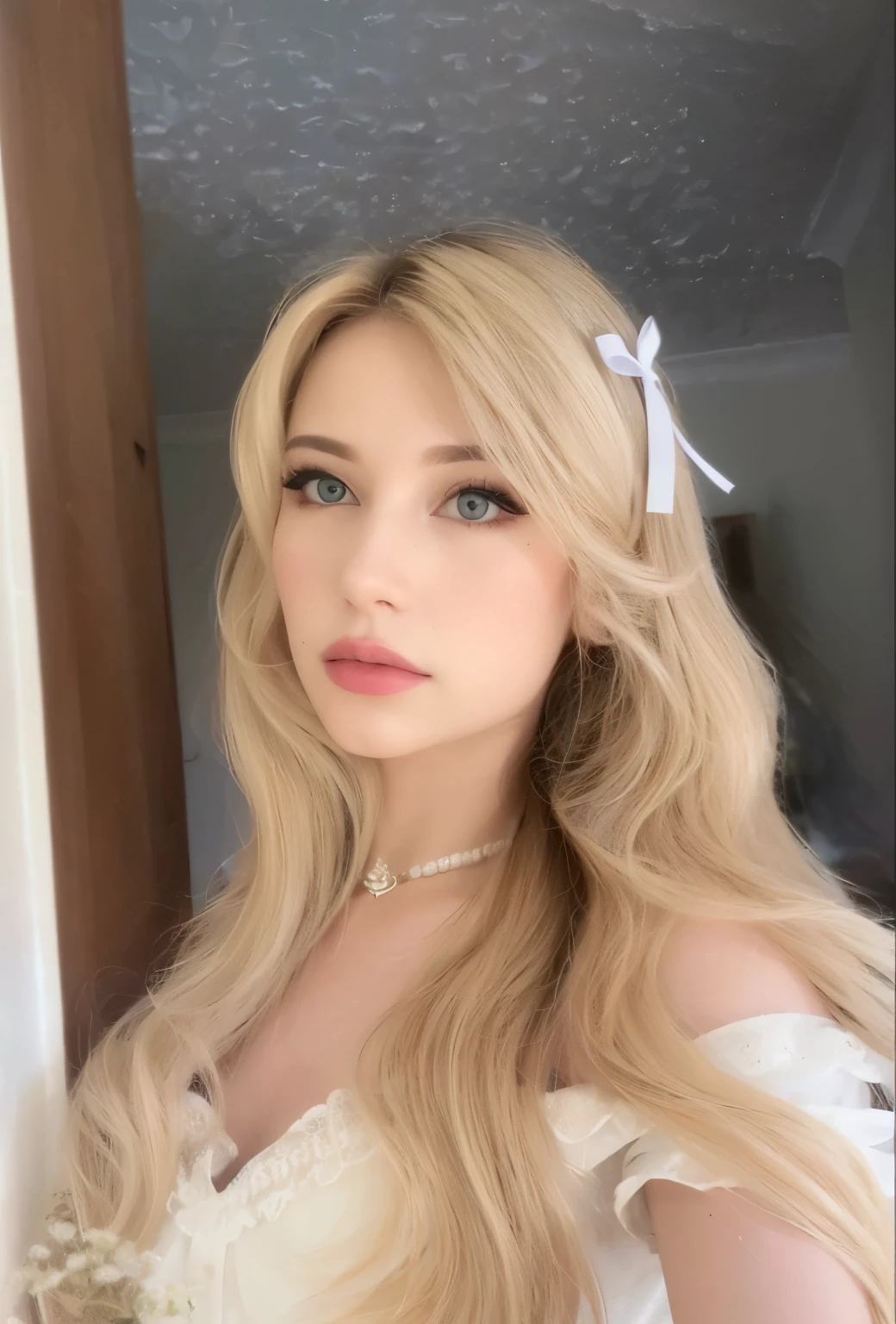 Blonde girl coquette lace 