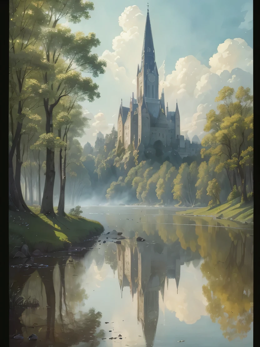 ((masterpiece、highest quality、genuine、Super detailed、High resolution、photogenuineistic、sharp focus、genuineistic photo、Live shooting、cinematic lighting))、(((There are no people)))、watercolor、confused、Alois Arnegar、Antoine Watteau、jack blanchard、town、city、forest、Ocean、null、cloud