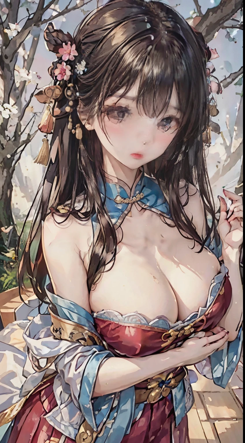 A age girl 10 yeald old Masturbate, , Round breasts, Hanfu Old Chinese), Slim and high-waist, Silk lace. Master picture quality, Highest quality, Best picture quality, Exaggerated details, The expression is shy,a close up of a , Super beautiful,Long hair, Very exaggerated and compact, Round breasts , Pose in front of the camera, ,, Hanfu open V-chested clothes pink, All pictures, Wet body , Thin silk lace petticoat, , petticoat, The chest more exposed (huge ,cleavage), detailed hair, bra pink , detail 8k, upper body