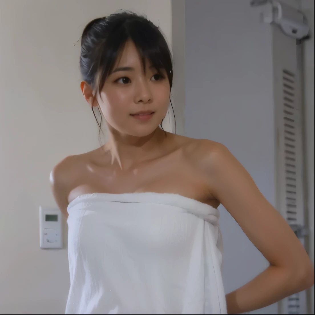 Arab asian woman wearing towel standing in bathroom, yasumoto oka, yuuka kazami, mayuri shiina, Young sensual gravure idol, Ayaka, motto hole, young gravure idol, Wearing a towel, narumi kakinouchi, takada akemi, Young and cute gravure idol, kimi takemura