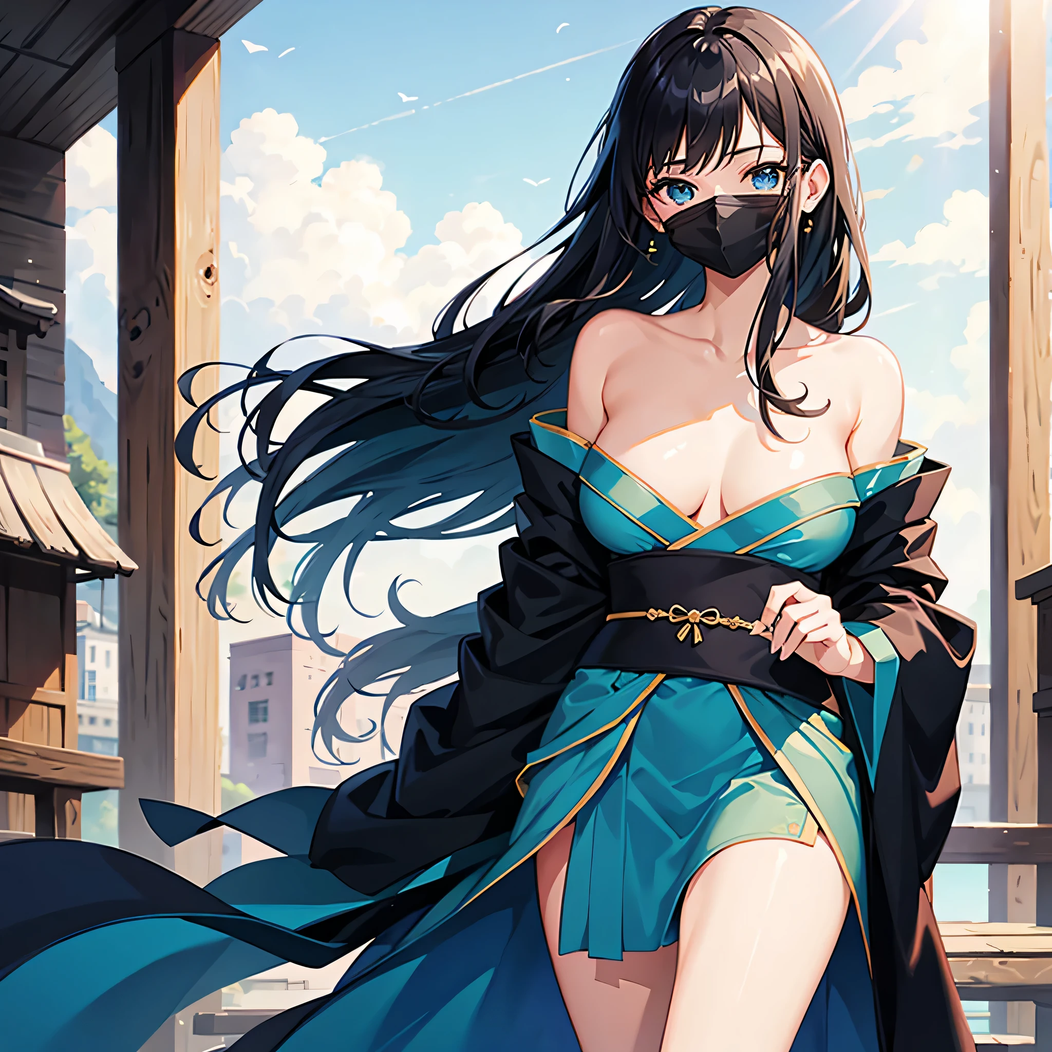 one beautiful woman、((highest quality、8K masterpiece:1.3))、sharp focus:1.2、(super beautiful face:1.0)、(shiny skin:1.0)、realistic pictures、black hair、video writing、High resolution eyes and face、video writing、japanese actress、from the front、Medium chest、shy smile、The beauty of slender abs、whole body、kimono、 highest grade obi