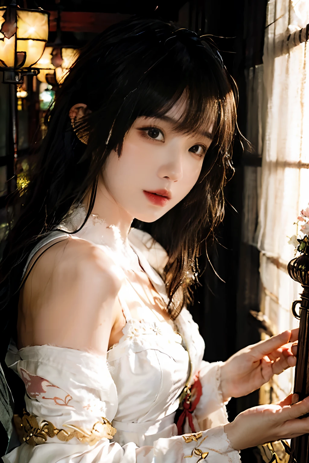 (1girl:1.3),solo,__body-parts__,
official art, unity 8k wallpaper, ultra detailed, beautiful and aesthetic, beautiful, masterpiece, best quality,Fantastical Atmosphere, Calming Palette, Tranquil Mood, Soft Shading,
Miko priestess, charm spell, talisman familiar, shrine maiden duties,