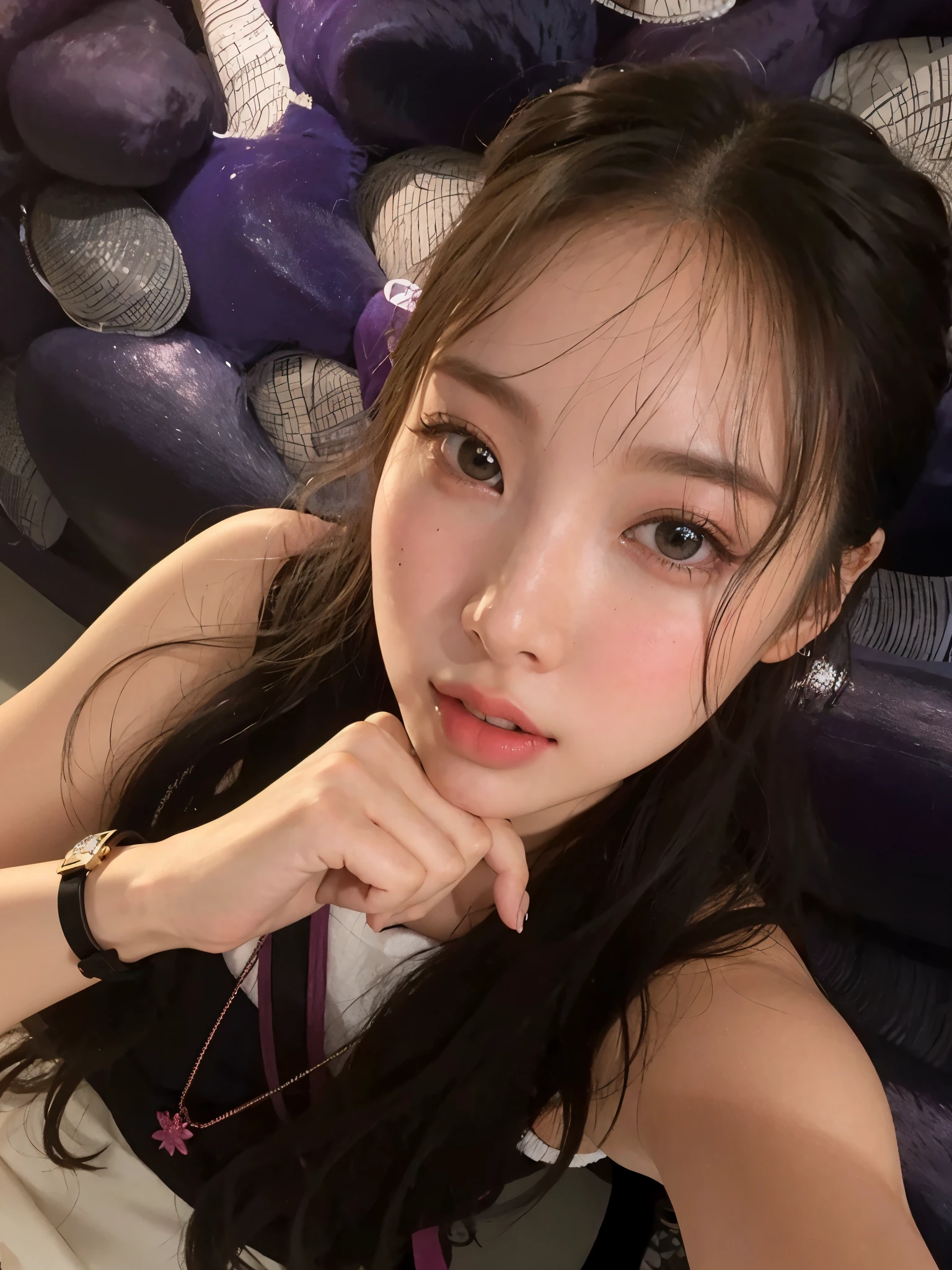 Araffe  com cabelo preto longo posando para uma foto,  coreana, linda mulher sul-coreana, young lovely korean face, linda jovem coreana, Lalisa Manobal, adorable and pale korean face, young pale and beautiful asian face, Heonhwa Choe, linda jovem coreana, jaeyeon nam, Ulzzang, jennie blackpink, Xisionwu