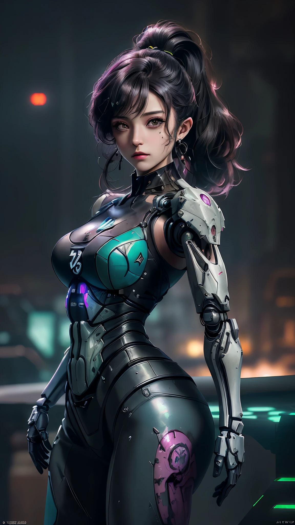 (La mejor calidad,A high resolution,Ultra - detallado,actual),Ariana Grande , retrato, (Superchica zombi de DC:1.4 ) , (biomech:1.4 ) , robot complejo, crecimiento completo, Hyper realistic, crazy little details, extremely clean lines, (ciberpunk aesthetic) , obra maestra presentada en Zbrush Central, brutalist gothic cathedral, ciberpunk, foto premiada, bokeh, neon lights, cyber member, (pose vaquero) ,More detailed 8K.motor irreal:1.4,UHD,La mejor calidad:1.4, fotorrealista:1.4, textura de la piel:1.4, obra maestra:1.8,obra-prima, mejor calidad,objeto Objeto], (detailed face features:1.3), (chemical laboratory ruins background:1.4 ), (ciberpunk 2.1), (convexo dedos detallados), (Perfect anatomy) 