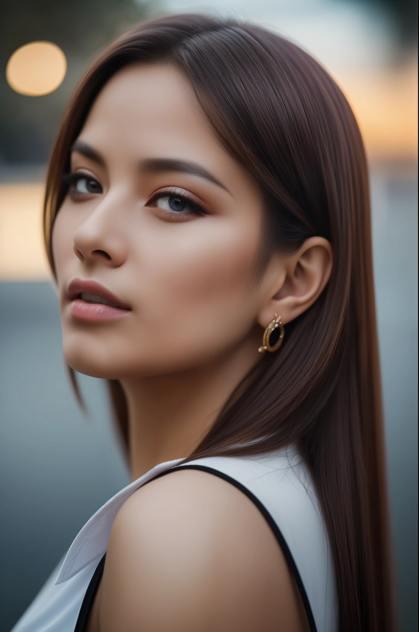 tmasterpiece,best qualtiy,hdr, hyper HD, 8K,Bokeh,Ultra-fine painting,Sharp focus,Physically-based rendering,Extreme detail description,portraitures,half-body photo,looking at viewer, (EOS R8, 50 millimeters, F1.2, 8K, RAW photo:1.2)