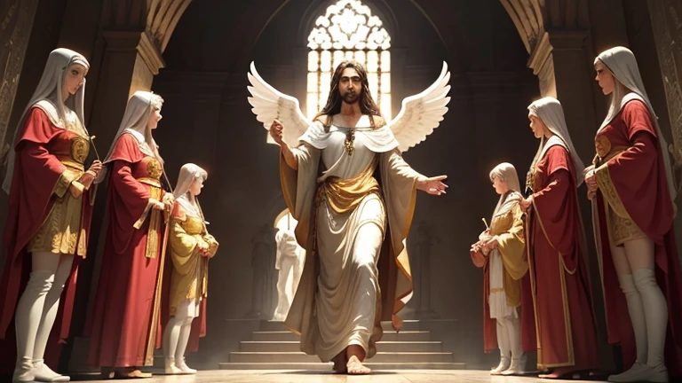 the divine paradise, full of guardian angels, Jesus and Our Lady