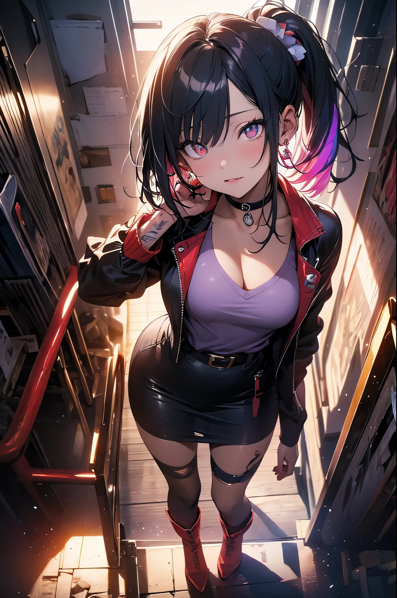 Anime girl in a nightclub,Towards the front,tidal current，style of anime4 K, Digital anime illustration, anime vibes, anime styled digital art, Anime style. 8K, lofi-girl, Anime art wallpaper 8 K,