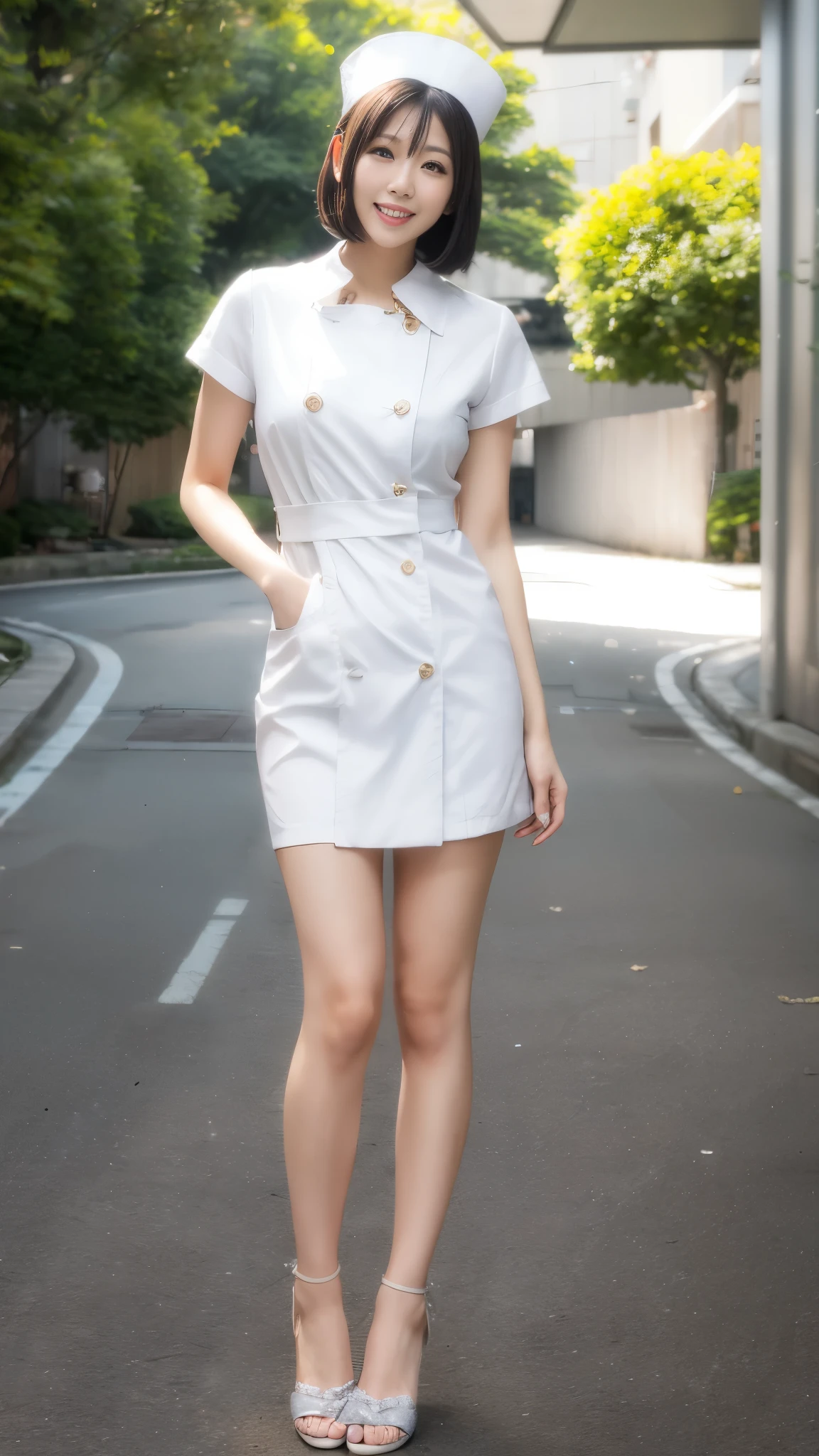 arafed asian nurse師 ,doctor, nurse師 girl, (doctor), medical doctor, with a stethoscope, nurse師, wearing a white coat and blouse, nurse, japanese model, wearing a white coat, sakimichan, healthcare worker, surgeon, Sexy lace white panties,Sexy lace white bra,flashy makeup,Stand with your crotch spread,random pose,best smile:1.2,wearing white tights:1.2,best smile,wearing nurse shoes,