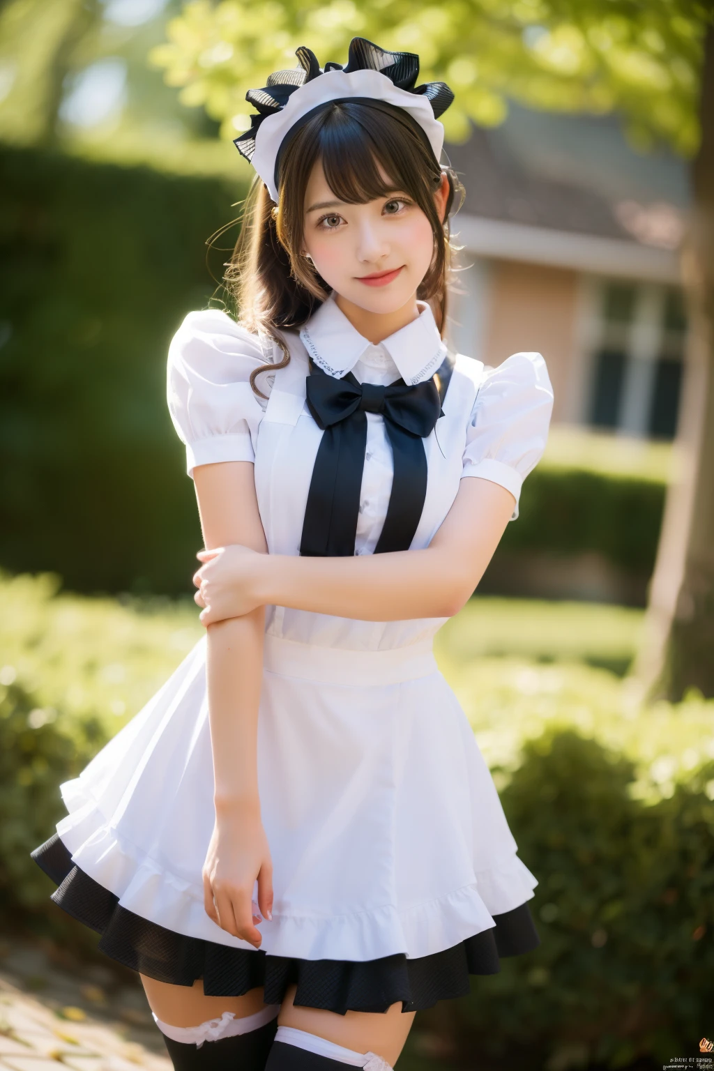 1 nogizaka girl, very cute, bishojo, 14, (gothic fashion), delicate and beautiful face, eye, and skin, dense black shiny hair, elegant ruffles, ruffle tie, ribbon tie, Rose Hair Accessories, (smile at the camera), (cowboy shot), (european castle), professional lighting, break, (realistic, photo-realistic:1.37), 8k, (masterpiece), (highest quality:1.4), (ultra high resolution:1.2), (RAW photo:1.2), (dress with delicate lace, soft fabric, and a beautiful rose pattern), perfect anatomy, 4 fingers and 1 thumb, super detailed background, (unity 8k wallpaper)、lift up the skirt、panties are visible、