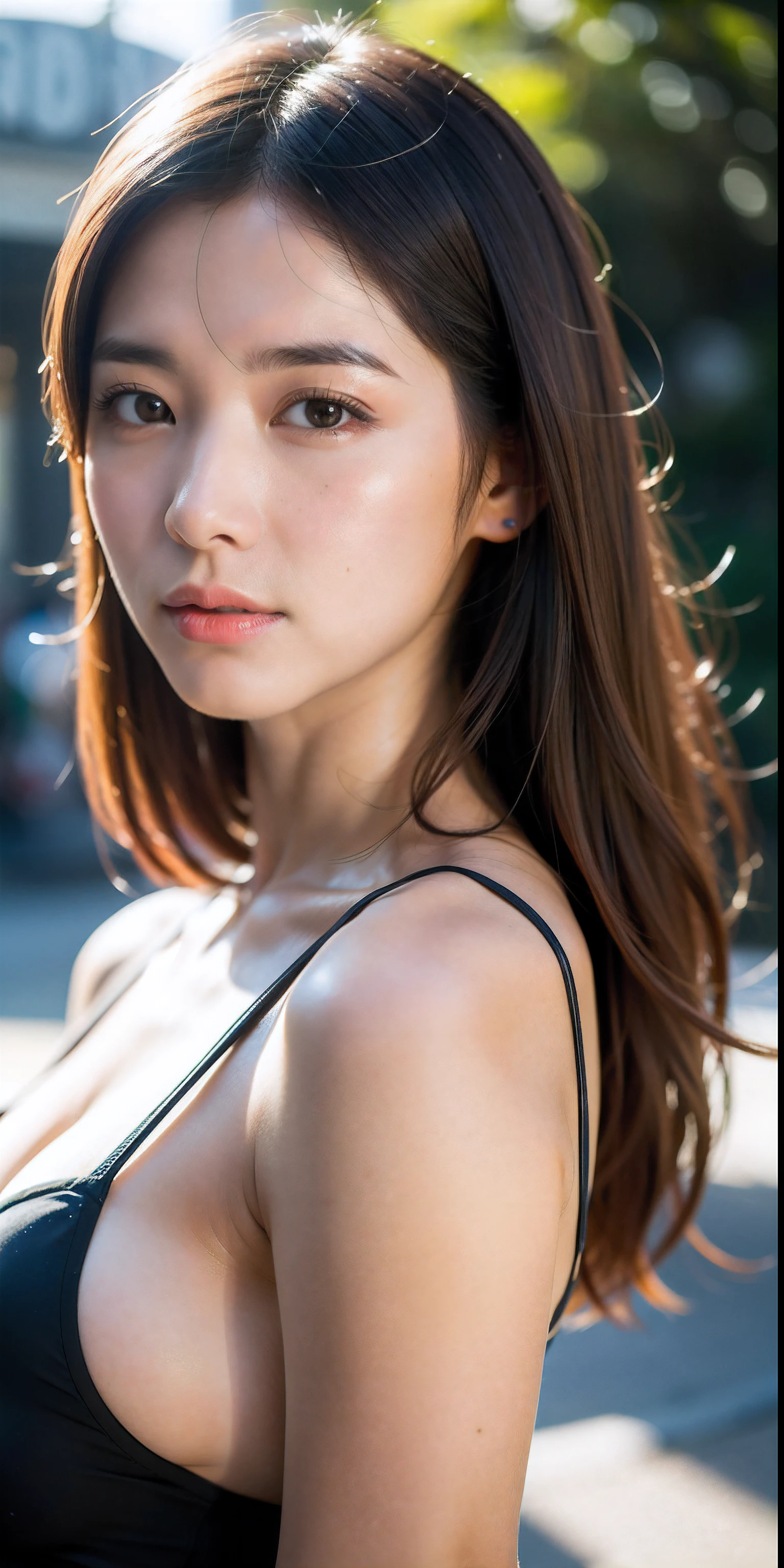 极多suckers,suckers,Sunny Beach Culture,Image gallery,A girl who dresses extremely conservatively,She is the most beautiful girl here,Upper body close-up,The picture is extremely realistic,(Very detailed),Add details,再Add details,(Very realistic skin textures),Increases skin texture,The sun shines,,Screen stereoscopic,hair enhancement。suckers,More realistic,More ray tracing,Very detailed three-dimensional lighting,Contour enhancement,clarity enhancement。