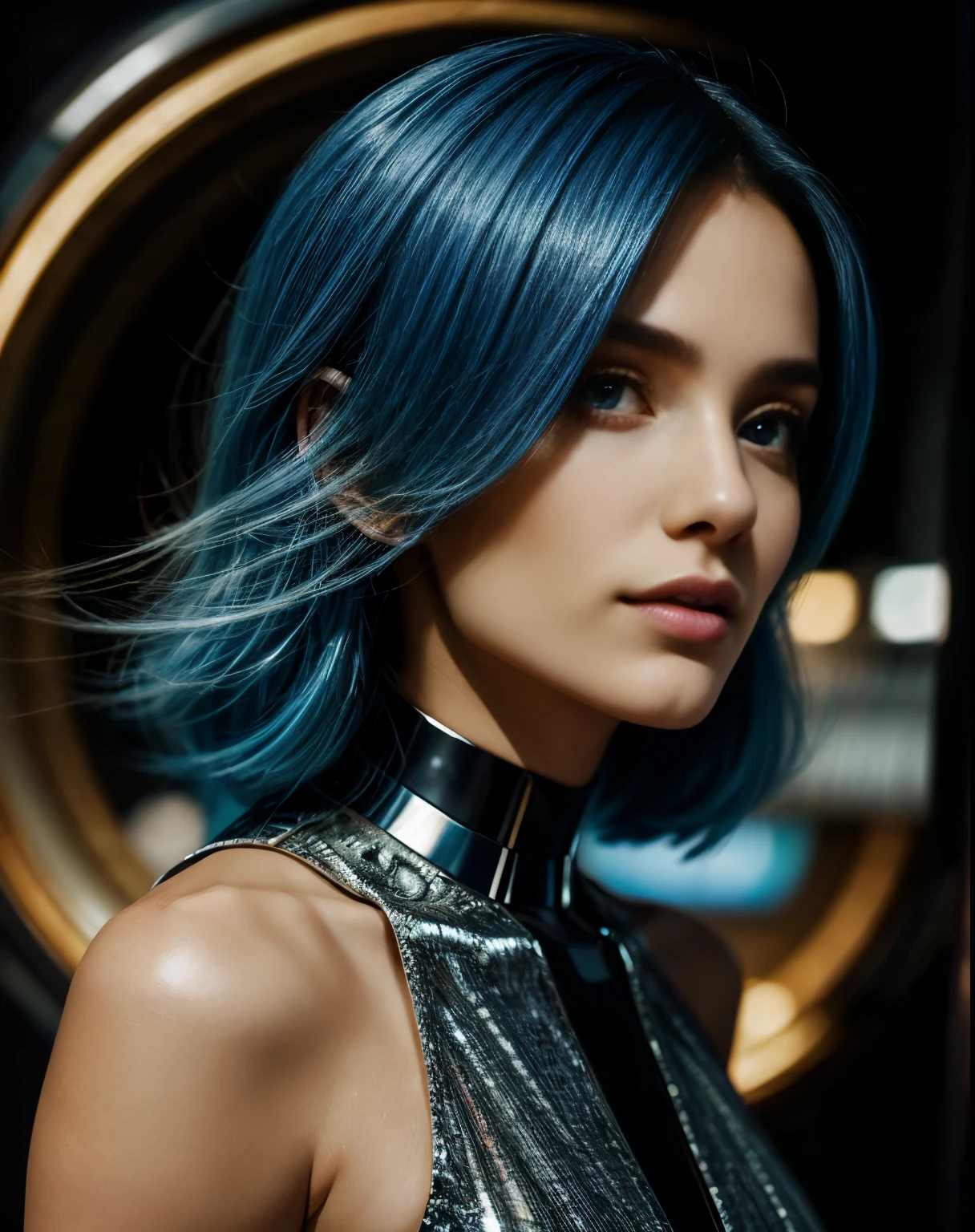 Transport yourself to the edge of tomorrow, where cutting-edge technology meets timeless beauty with blue hair. Witness the meticulous process of stable diffusion as it transforms an ordinary girl into a vision of futuristic elegance, her flowing locks dyed a mesmerizing shade of blue. Picture the intricate fusion of organic and cybernetic elements, each detail rendered with breathtaking realism. From the subtle contours of her facial features to the graceful curve of her silhouette, every aspect is crafted to perfection, blurring the lines between reality and imagination. As she stands before you in a full-body view, adorned in sleek, futuristic attire, you can almost feel the pulse of energy emanating from her presence. Prepare to be captivated by this ultra-photo realistic portrayal of a beautiful girl, embodying the essence of tomorrow with unparalleled grace and style.