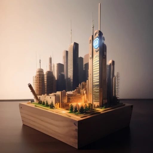 Large realistic model, (split ends, original photo, best quality, masterpiece:1.4),Steampunk Cyberpunk 1820 City,(Cyberpunk light:1.3), Maz,horizon (related to land),(在一个小的nature盒子里:1.3),Isometric, nature, landscape on foundation,landscape,