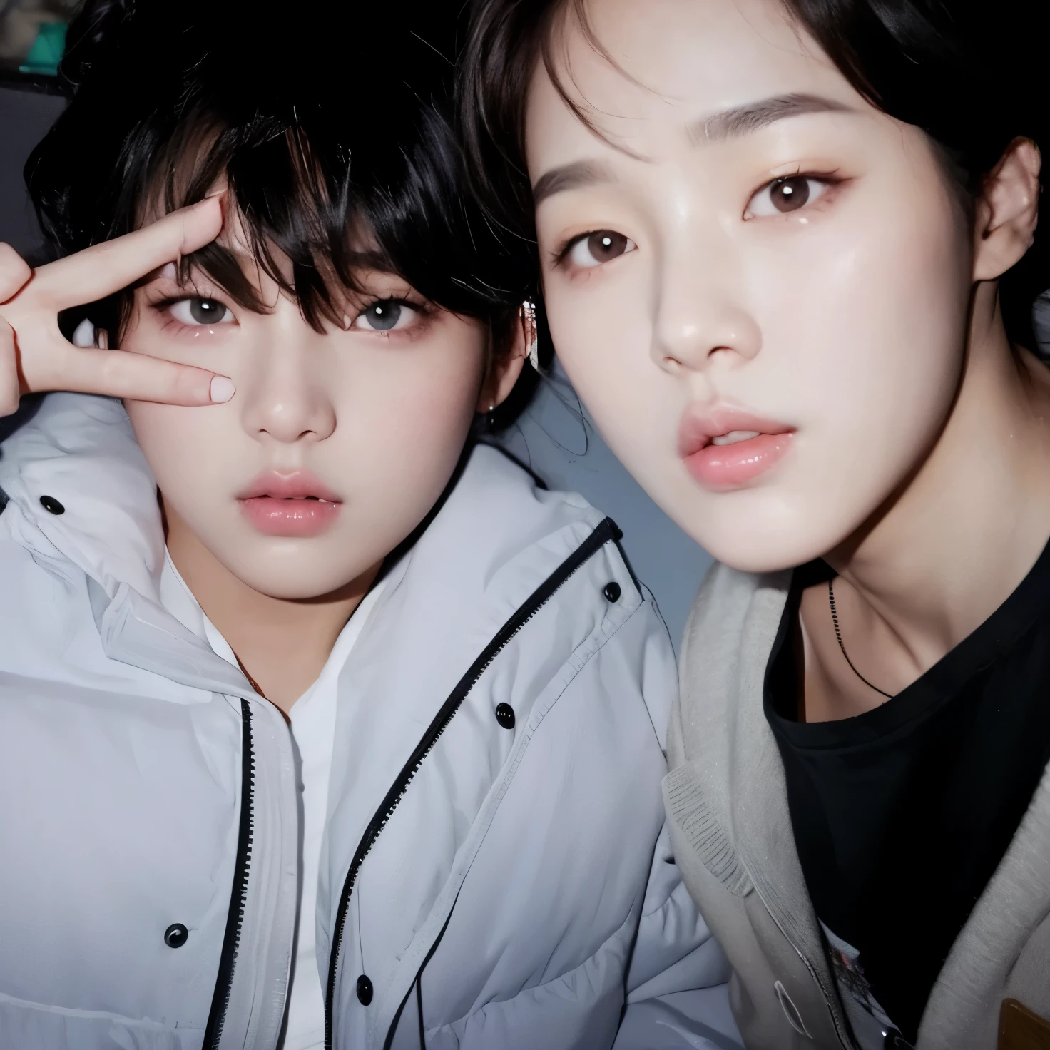Wonyoung from IVE face, foto realista, ultra HD, 8k, big juicy lips 