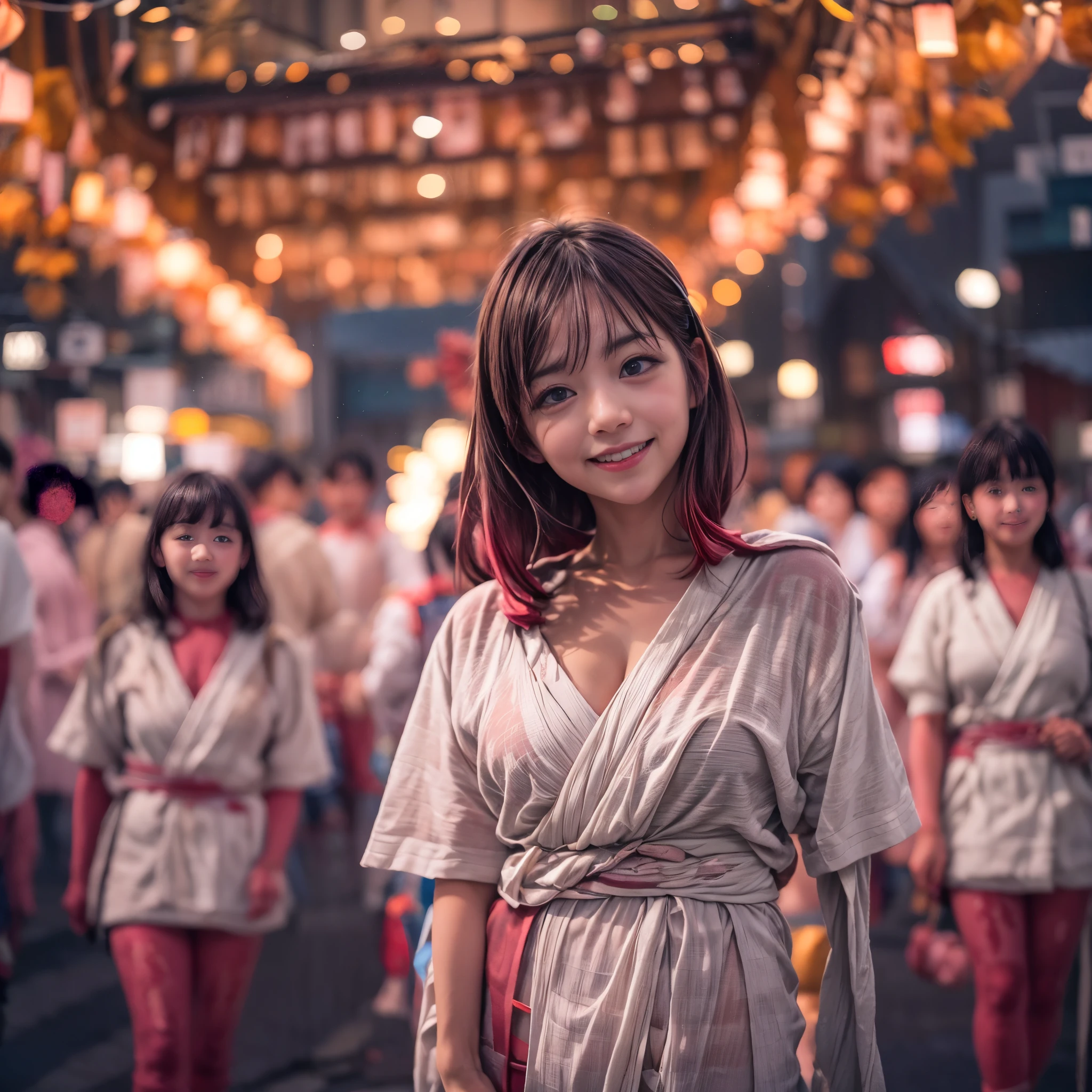 ((bokeH, Acutance:0.85, ultra-detailed:1.35)), (((from below))) . The background is the downtown area at (Twilight:1.4), (((Red-dyed clouds above hed:1.3))), { The Sky takes up more than third of the composition | (many colorful Lights:1.2) | lens flare | Burning | Haze | (luminous Particleystic sight | God rays | Lightning }, { Underboob | Oiled ivory skin | FullBody:1.2 } . (Masterpiece:1.2) of professional Analog photo with (Hasselblad), (((UltraRealistic and Photorealistic with touch of rawness:1.37, Volumetric lighting))) . ((( A group photo of KAWAII girls in WHITE Fundoshi, at Hakata Gion Ymakasa Festival ))), ((Extremely detailed KAWAII face variations)) . Assfocus with looking ahead .