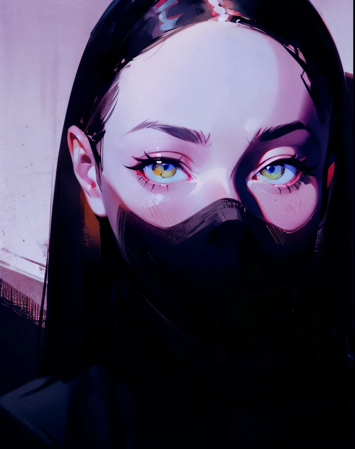 Portrait, half dark, mysterious face ,