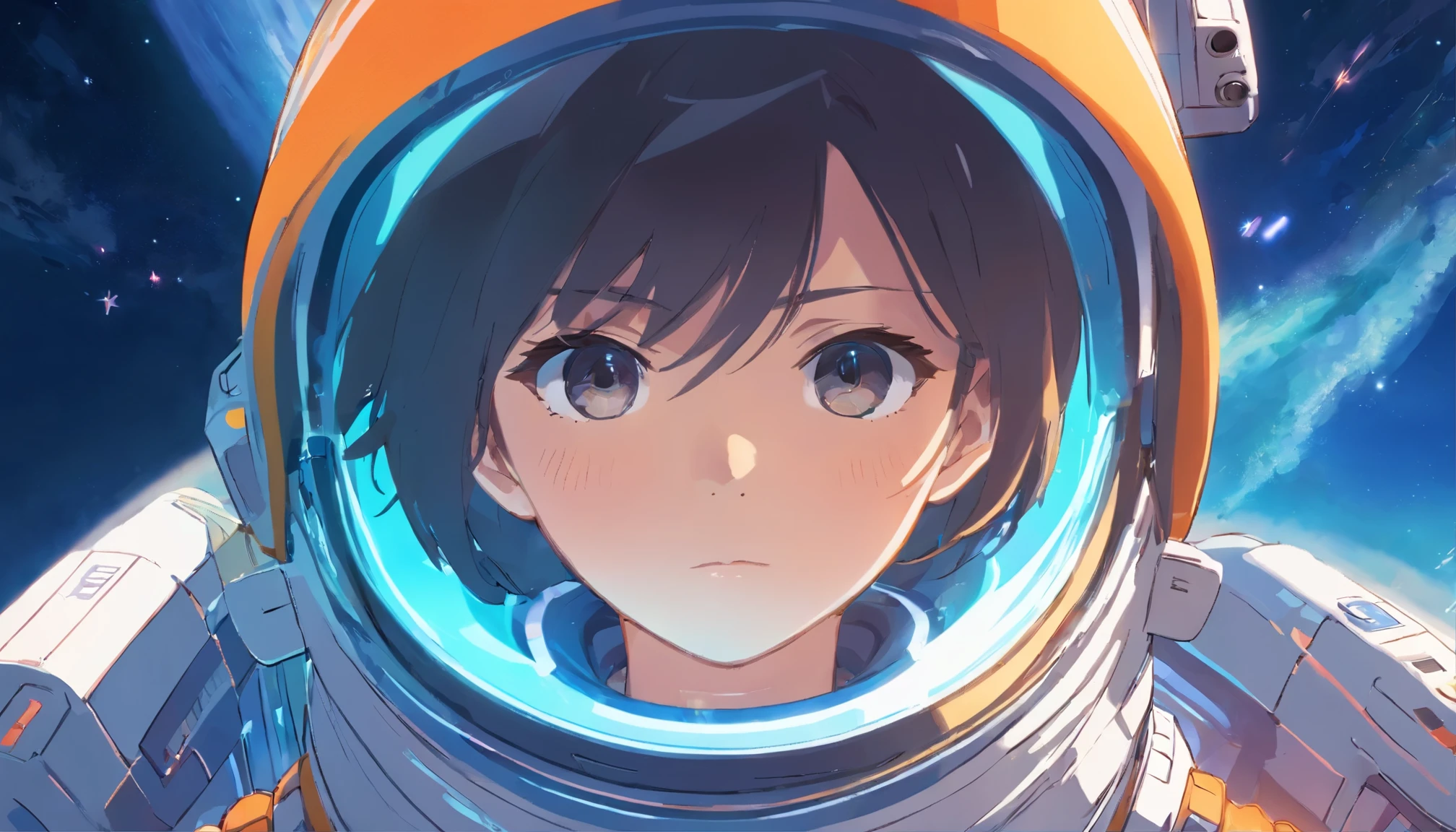 a close up of a person in a space suit with a smoke coming out of his head, portrait of an ai astronaut, astronaut cyberpunk electric, portrait of an astronaut, futuristic astronaut, dusty space suit, creepy astronaut, astronaut, vaporwave sci - fi, astronaut lost in liminal space, portrait of astronaut, tokusatsu suit vaporwave, spacesuit