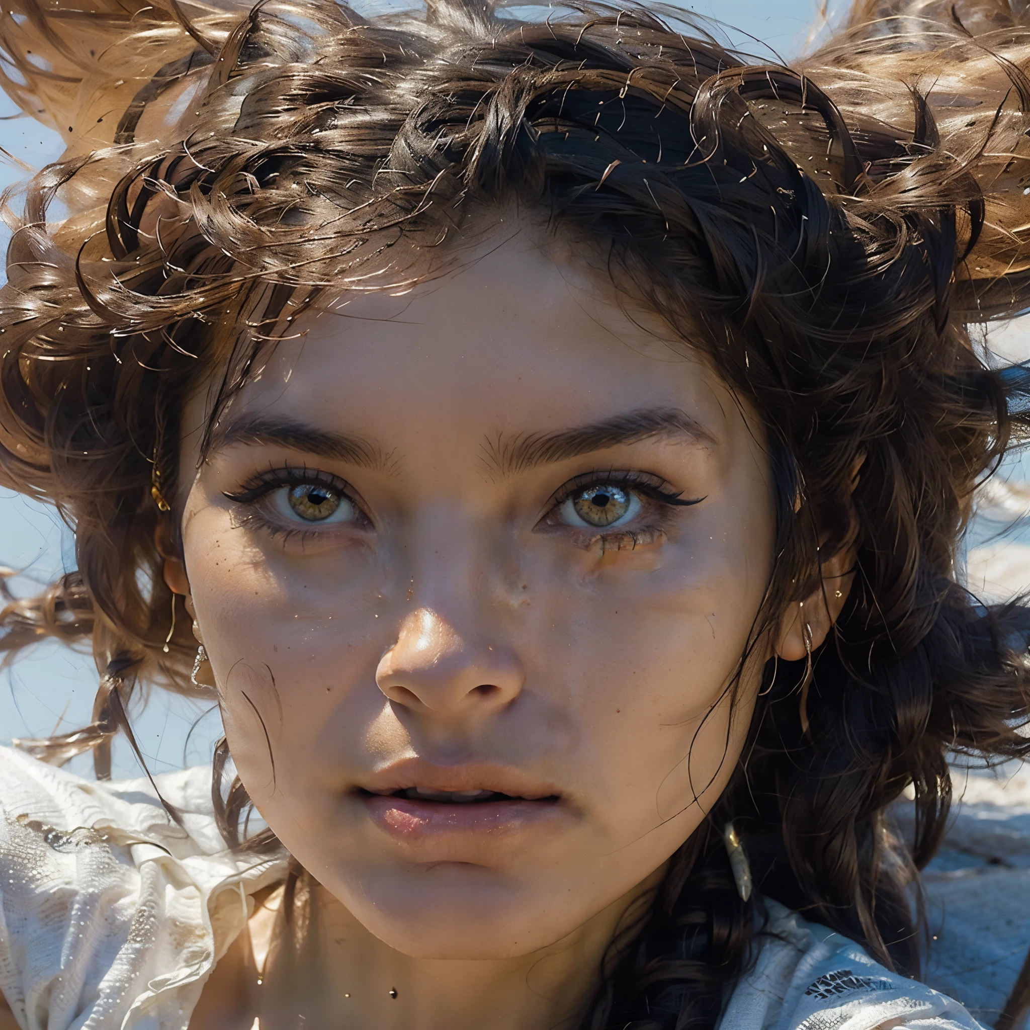 1girl, coralcoast, sitting, beautiful detailed eyes, beautiful detailed lips, extremely detailed face, long eyelashes, ocean, beach, sunset, golden hour, waves, tropical paradise, photorealistic, 8k, high resolution, masterpiece, ultra-detailed, vivid colors, warm lighting, cinematic