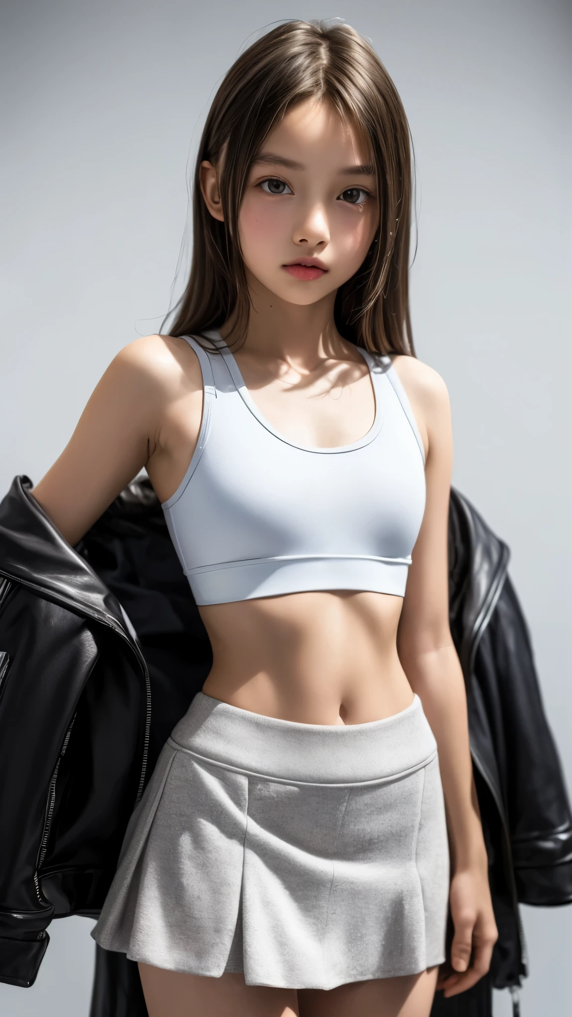 ((highest quality)), ((masterpiece)), (detailed:1.4),3D, Images of beautiful swimsuit women,nffsw(high dynamic range),ray tracing,NVIDIA RTX,super resolution,unreal 5,Scattered beneath the surface,PBR texturing,post processing,anisotropic filtering,Depth of bounds written,maximum clarity and sharpness,multilayer texture,Albedo and specular maps,surface shading,Accurate simulation of light-matter interactions,perfect proportions,octane rendering,two-tone lighting,wide aperture,Low ISO、White balance、Rule of thirds、8K students、(())(((sports bra,mini skirt))),(((blonde)))