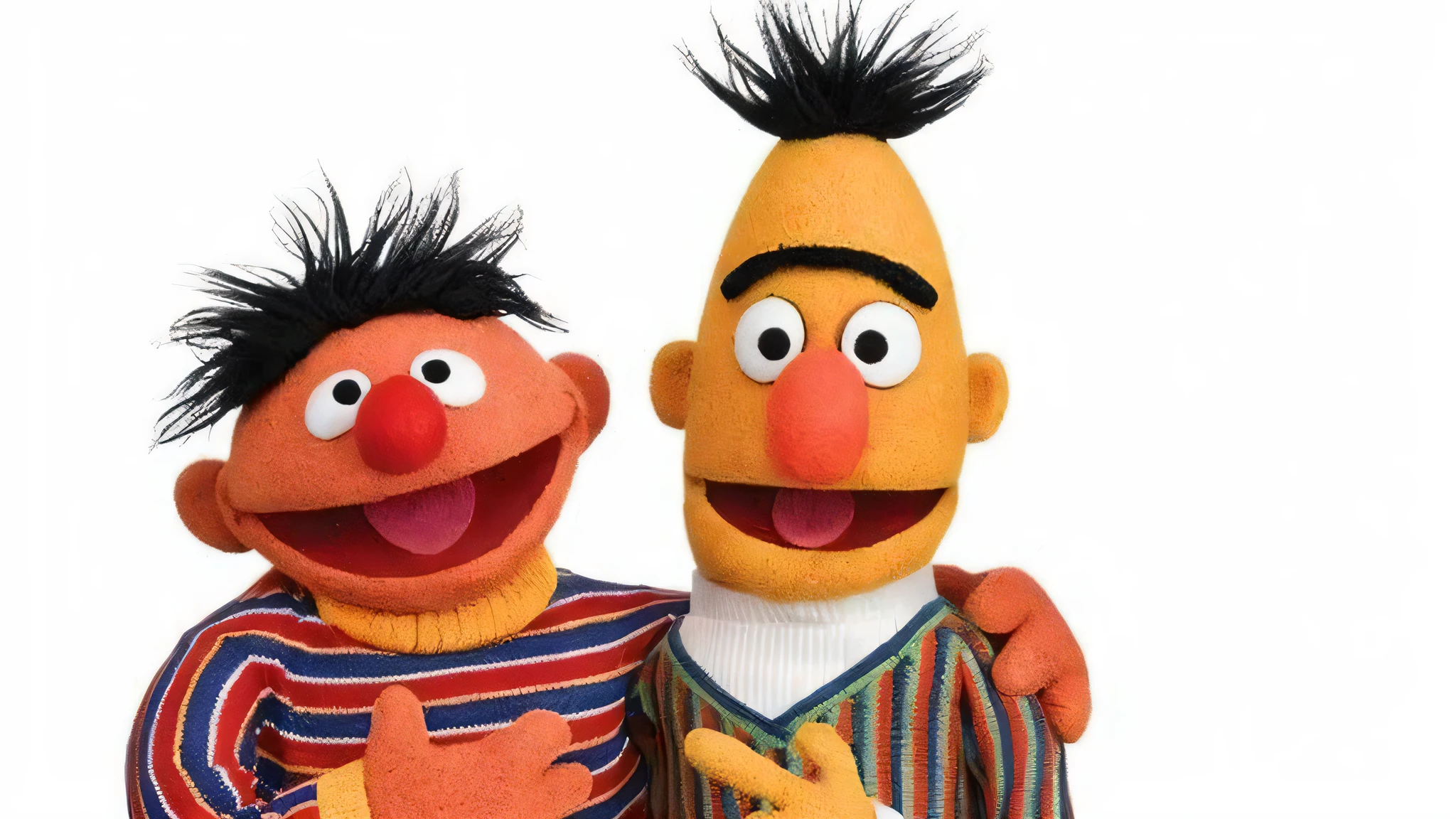two sesame and bert puppets pose together, Sesame Street, Muppets, imagen filtrada, marionetas, dos personajes, Los Muppets, lorde. bean depicted Como un Muppet, Sesame Street 1 9 7 8, Como un Muppet, Bowater Charlie y Brom Gerald, arenoso y ruidoso, Muppet, arenoso!!!, with dos personajes, Muppets Movie, Imagen promocional, arenoso image