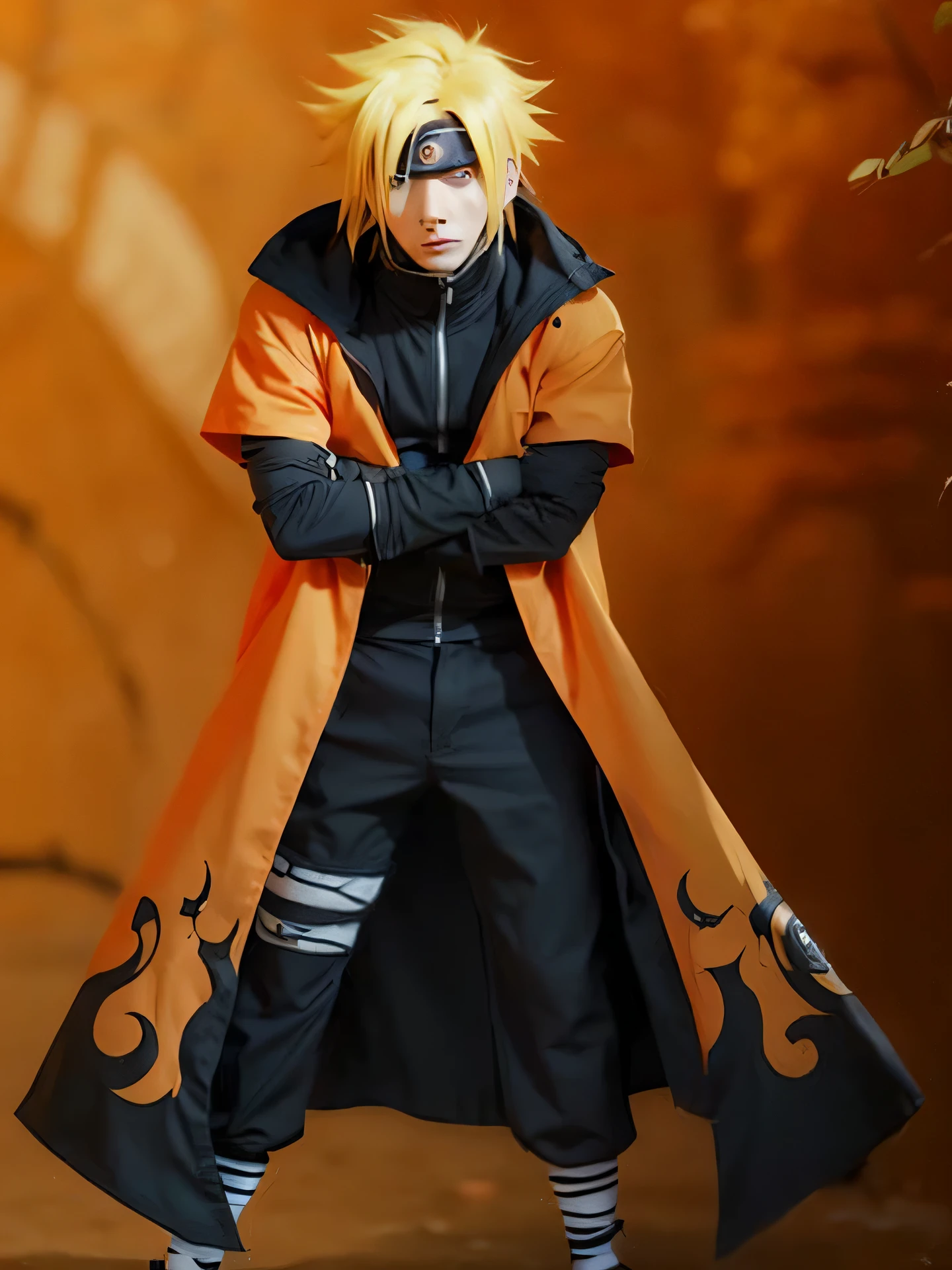 a cartoon image of a man in a black and orange outfit, joker as naruto, naruto uzumaki, itatchi uchiha, naruto artstyle, itachi uchiha, akatsuki akira, steve jobs as hokage, pain from naruto, itachi, naruto, from naruto, inspired by INO, nine tails, sasuke uchiha