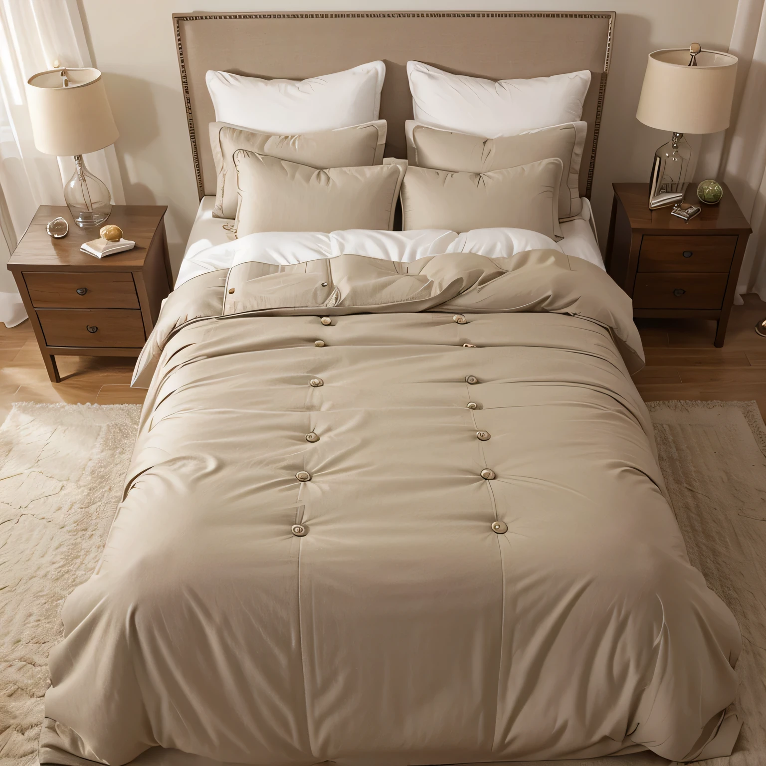Bedding Comforter Sets Demonstrating button closures
