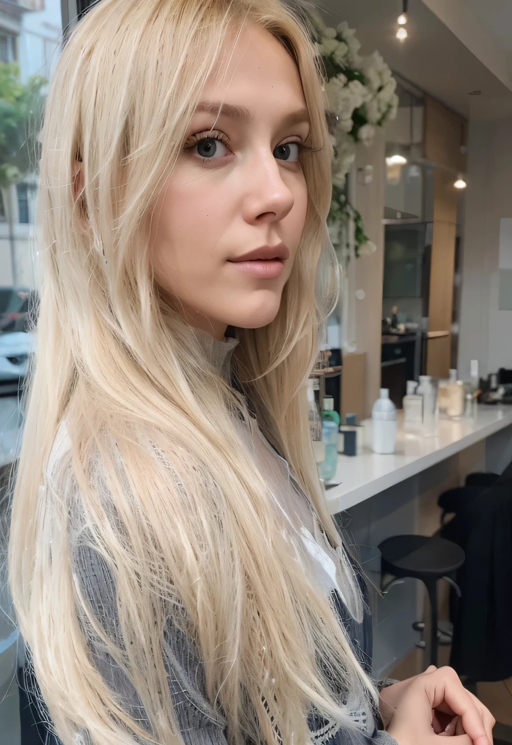 femme blonde aux cheveux longs assise devant une fenêtre, longs cheveux blancs et frange, brune aux cheveux teints en blond, une superbe blonde, De beaux cheveux blonds, Cheveux longs avec une frange, blond platine cheveux longs, une fille aux cheveux blonds, cheveux longs avec une frange complète, frange blanche, cheveux blonds, lisses et long, cheveux blonds longs et fluides, cheveux blonds et argentés, longue frange