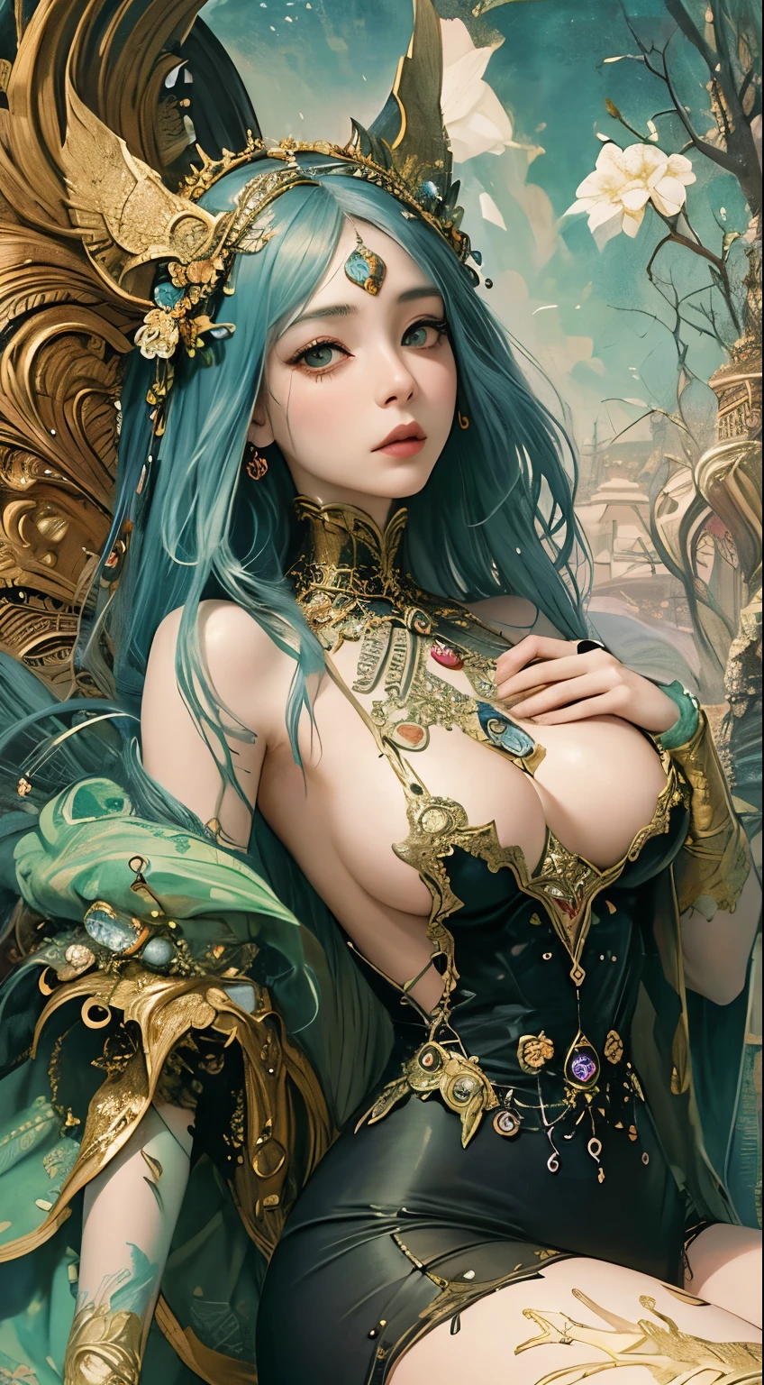 Nsfw,a Nsfw gorgeous hard sexy woman in colorful clothes,nude,Naked,pussy,Spread legs,Ass,Cameltoe,Like the work of Klimt,Like Mucha's work,Inspired by Klimt and Mucha,Bright colorful tones,colourful hair,Stylish,Anime Girl,fantrome,NSFW,busty,Gorgeous,Glamour, Inspired by Robert McGinnis, inspired by Grete Stern, style of takato yamamoto, Guido Crepax, Guido Crepax Style, tenderness, Vania Zhurvyov, Inspired by Leonor Fini, Long-tail cultivation, inspired by Takato Yamamoto.masutepiece,ultimate quallity,Detailed background, tag: Beautiful detailed eyes, Beautiful detailed lips, extremely detailed eye and face, long eyelashes, (Best Quality:1.2), Ultra-detailed, (Realistic:1.37), Oil Painting, Color contrast, High resolution, Psychedelic Dresses, Inspired by Robert McGinnis, Grete Stern style, Takato Yamamoto Style, Guido Crepax Style, Inspired by Amano, Inspired by Vania Yuravyevov, Inspired by Leonor Fini, Inspired by Hideboshi Nagao, Inspired by Takashi Yamamoto, Vivid colors, Dramatic Lighting, Impressive composition, Intriguing atmosphere, Feminine elegance.Photorealistic