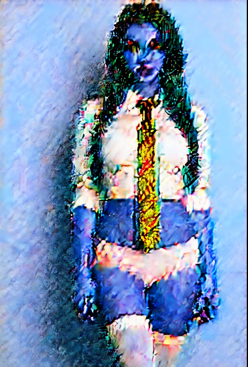  1girl, full body photo of a beautiful young woman, big blue eyes, (nsfw:1.2), (white open shirt:1.2), (necktie:1.2), (high socks:1.2), pulpy lips, standing straight, long hair, large breasts, front facing, front view, thigh gap, (cameltoe:1.2), small waist, wide hips, toned body, navel, highly detailed, soft tones, extreme detail, (plain background:1.2), gradient background