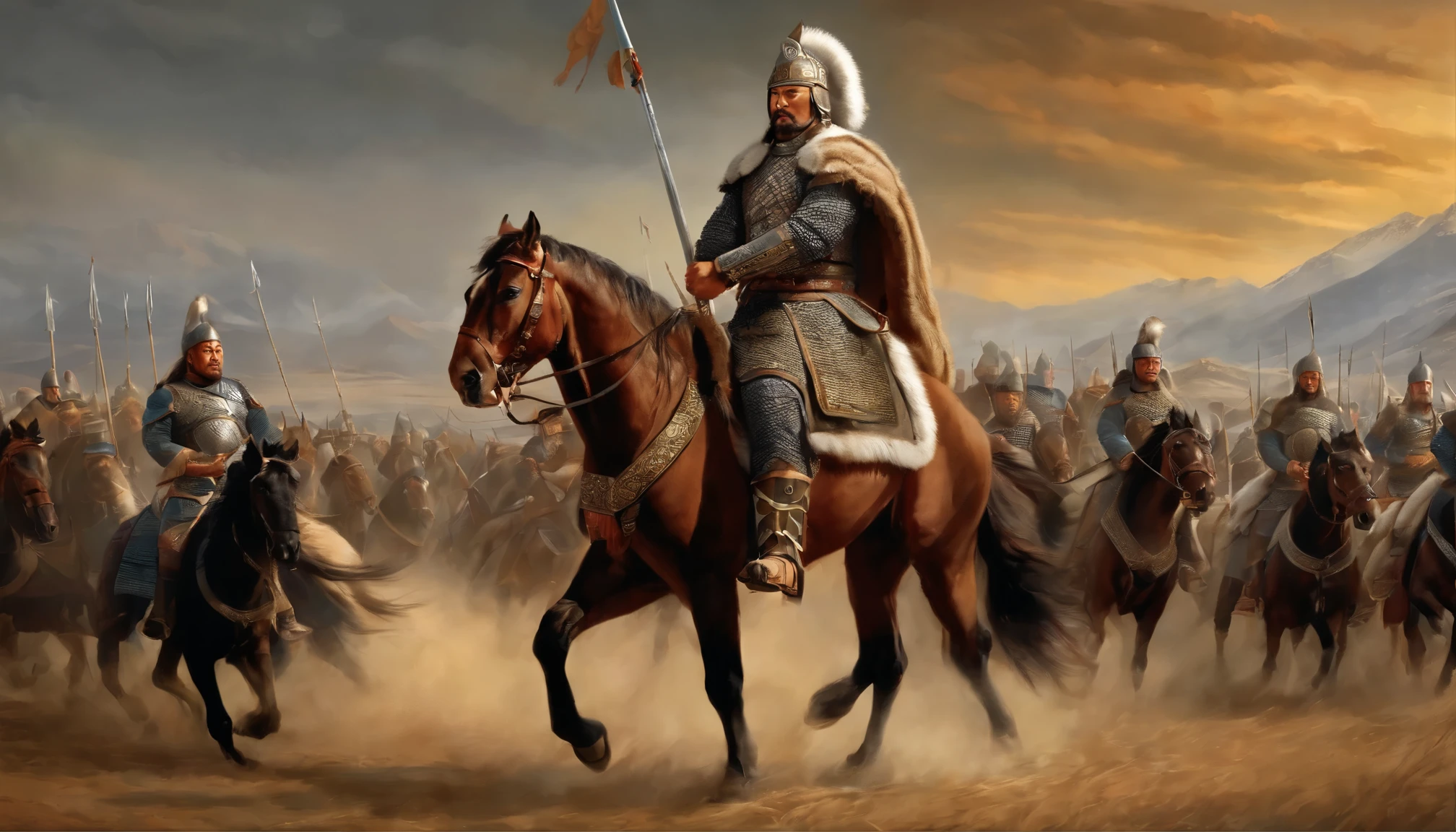 A group of Turkic cavalry that is plundering(There are no modern items)ancientry