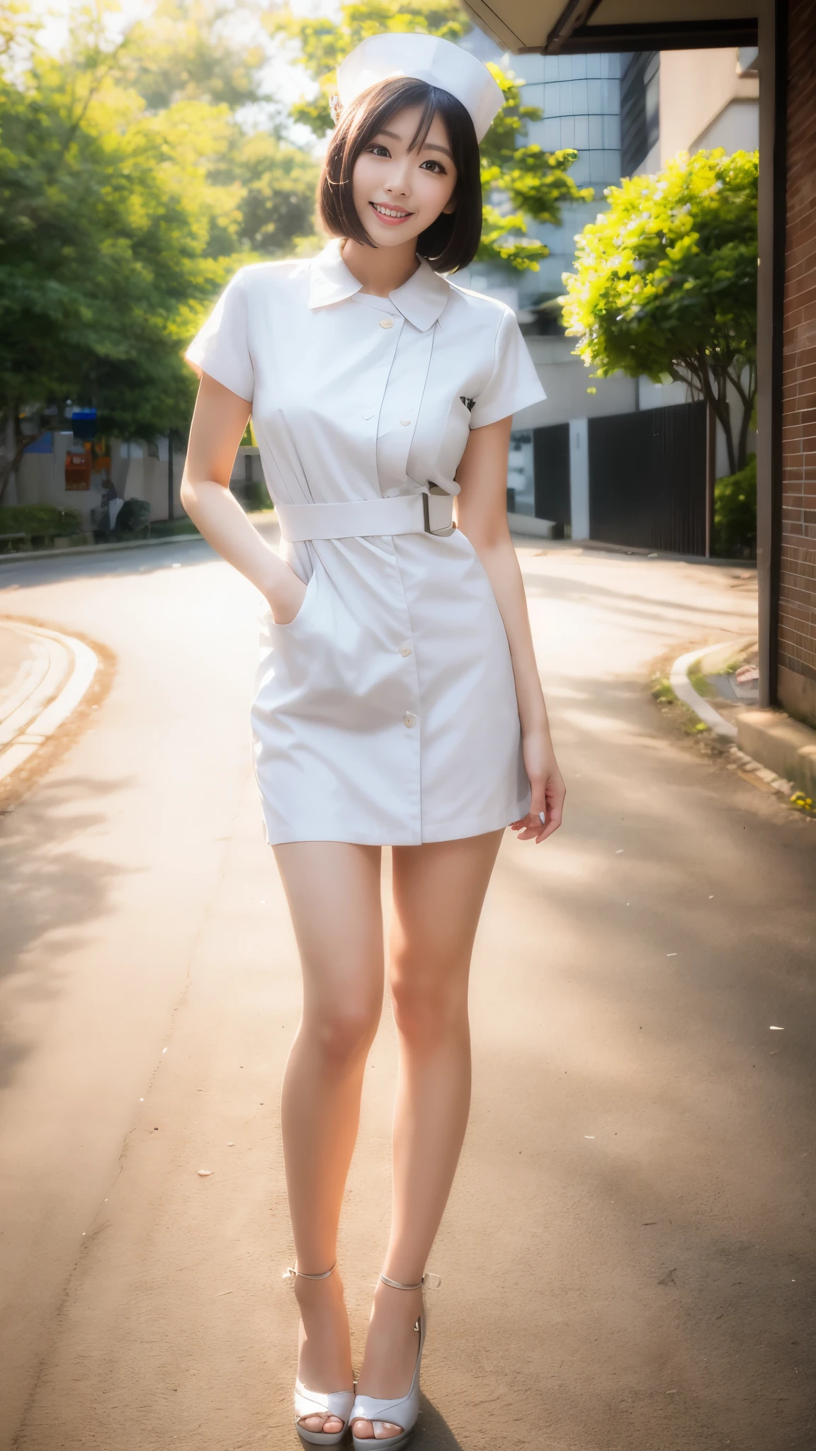arafed asian nurse師 ,doctor, nurse師 girl, (doctor), medical doctor, with a stethoscope, nurse師, wearing a white coat and blouse, nurse, japanese model, wearing a white coat, sakimichan, healthcare worker, surgeon, Sexy lace white panties,Sexy lace white bra,flashy makeup,Stand with your crotch spread,random pose,best smile:1.2,wearing white tights:1.2,best smile,wearing nurse shoes,